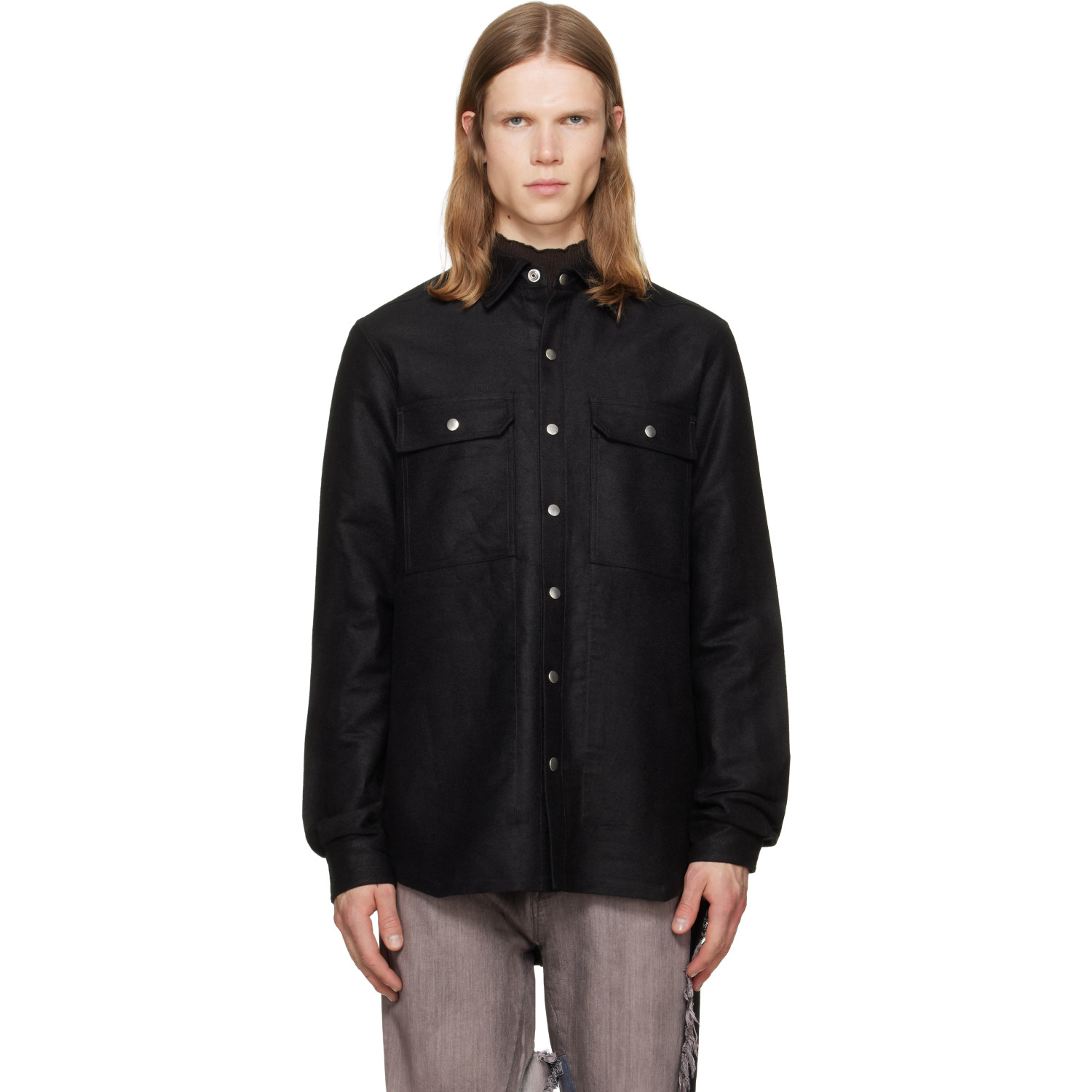 Rick Owens Black Tower Overshirt