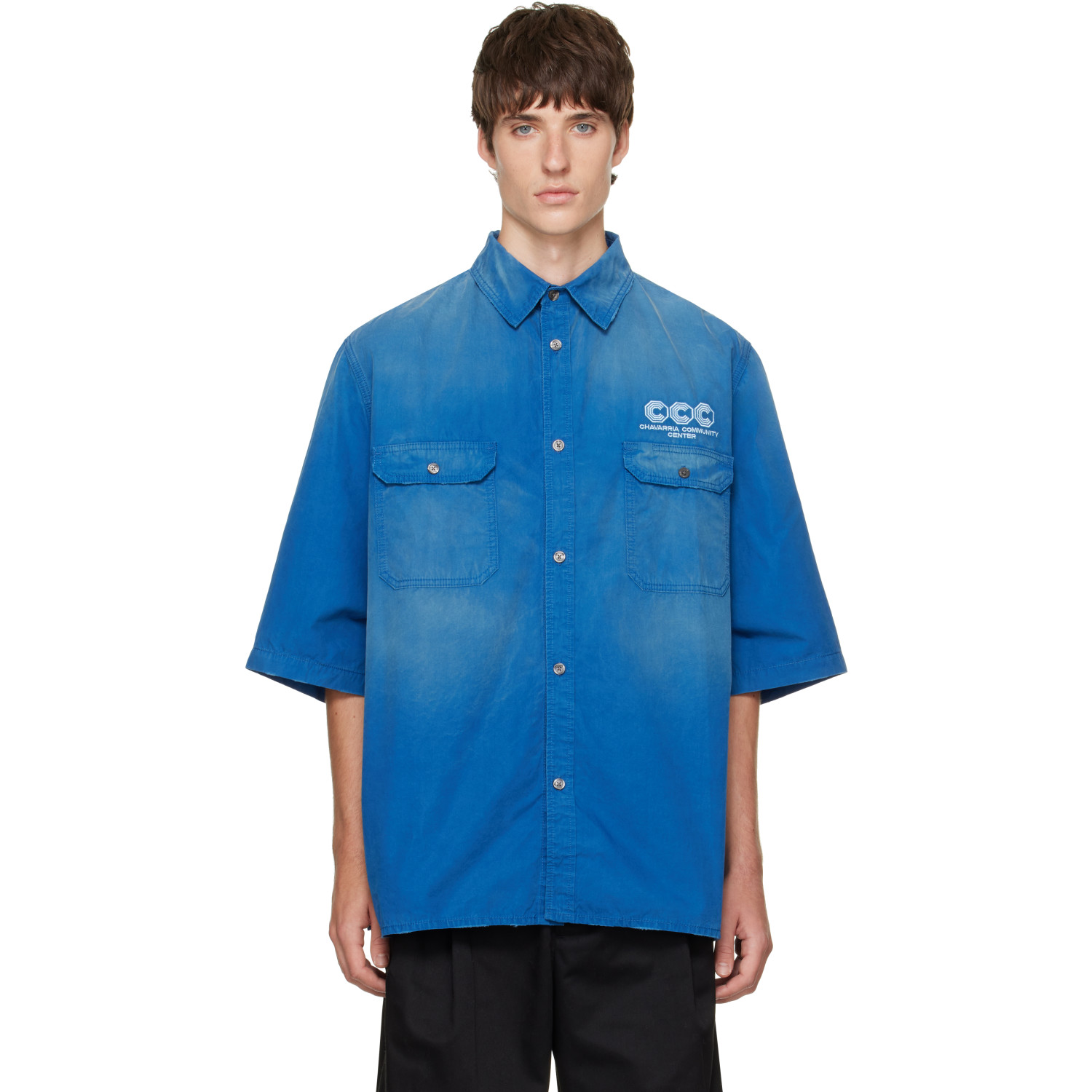 WILLY CHAVARRIA Blue S/S Workwear Corcoran Overshirt