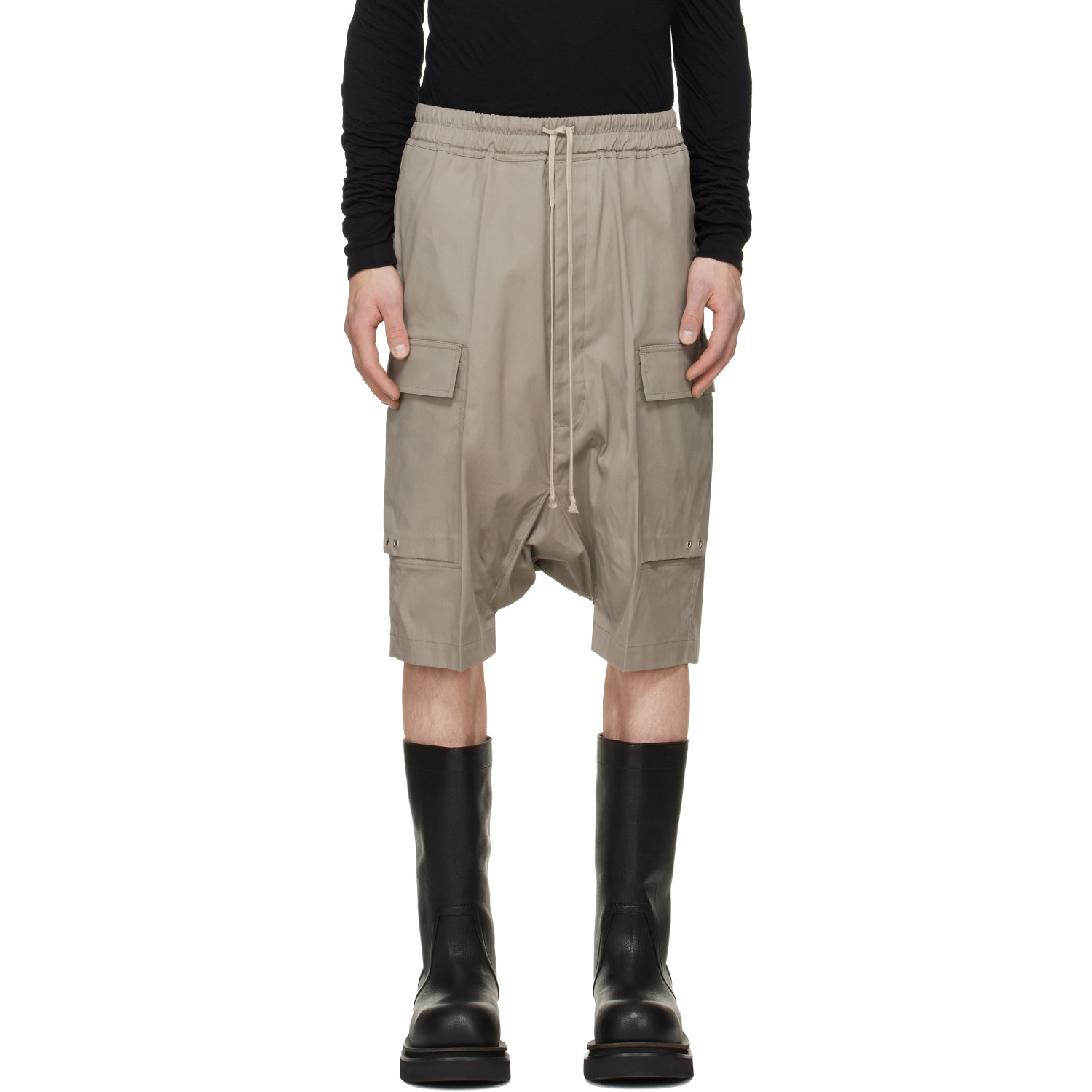 Rick Owens Taupe Tower Pods Cargo Shorts