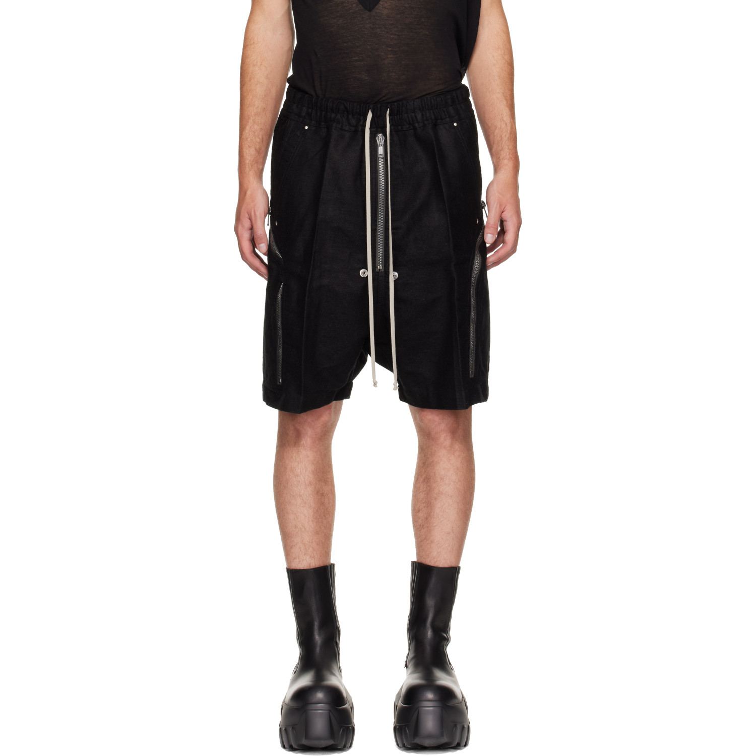 Rick Owens Black Tower Heizer Shorts