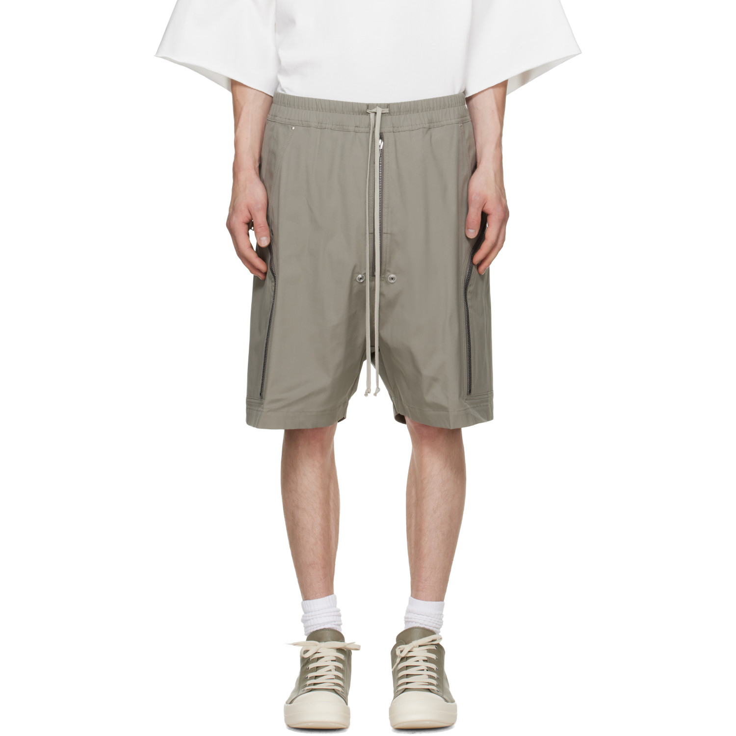 Rick Owens Taupe Tower Heizer Cargo Shorts