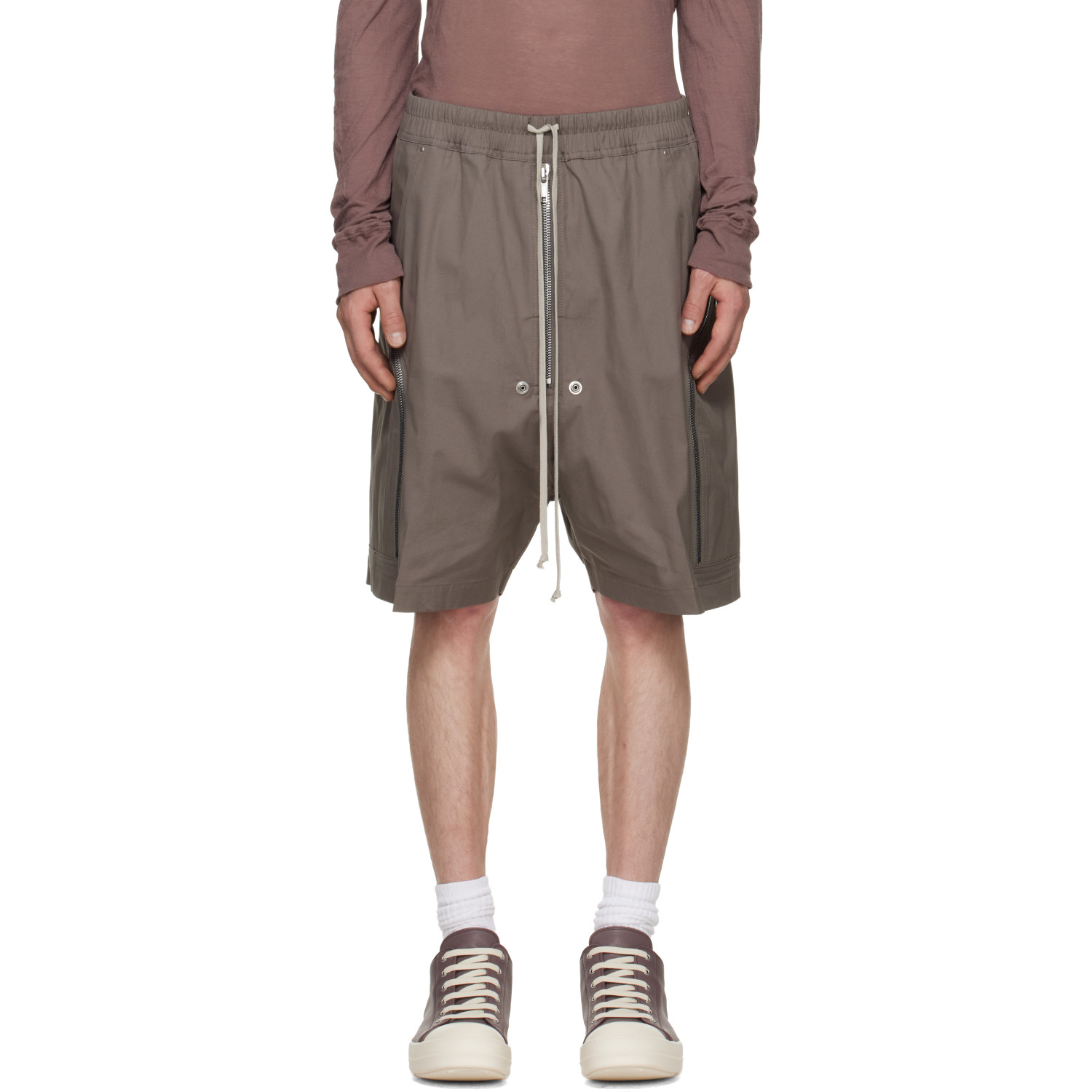 Rick Owens Gray Tower Heizer Cargo Shorts