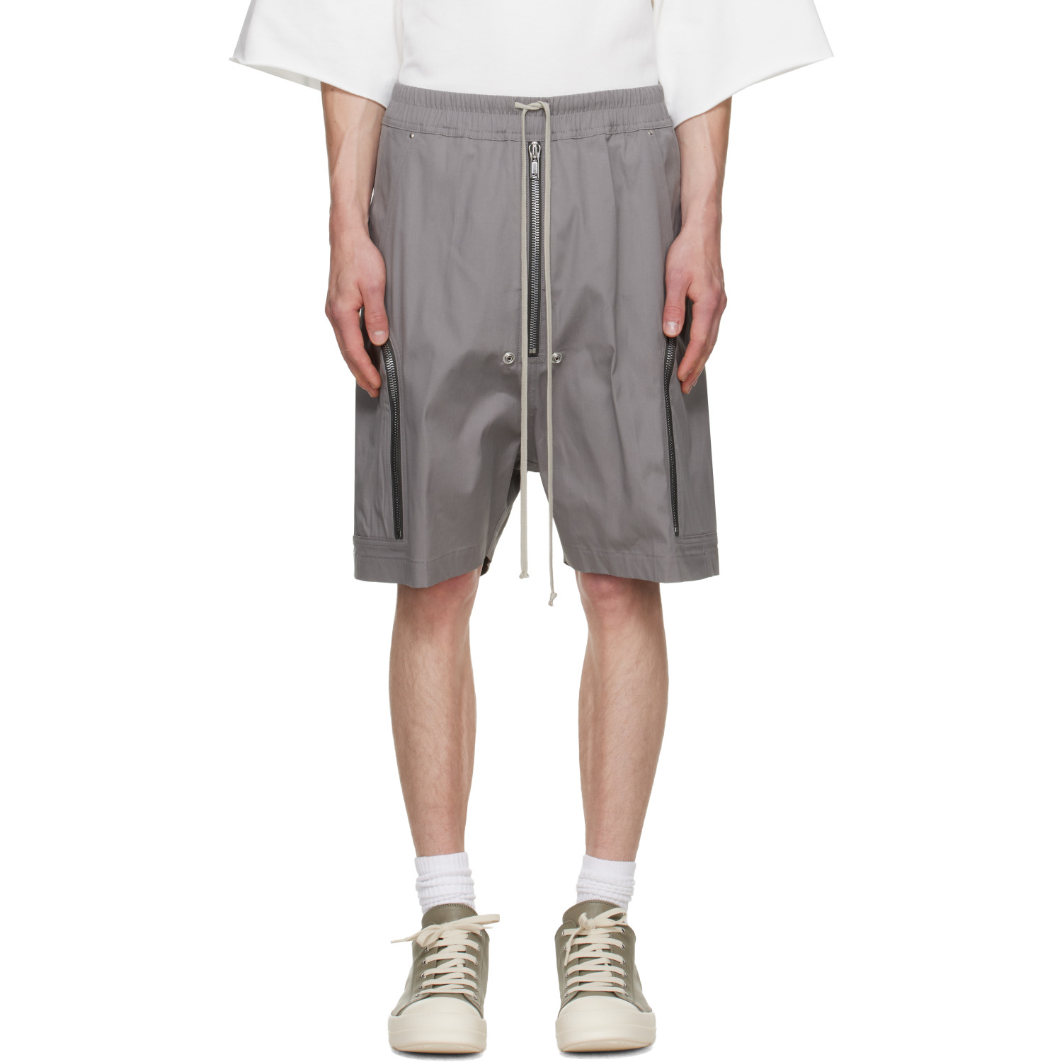 Rick Owens Gray Tower Heizer Cargo Shorts