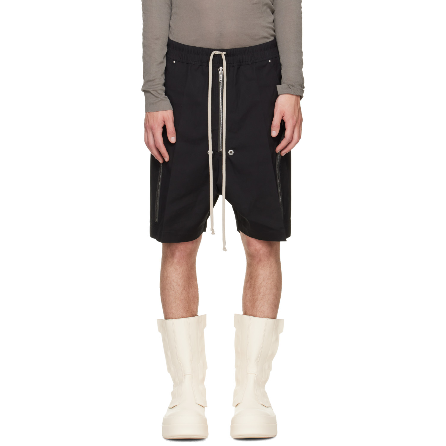 Rick Owens Black Tower Heizer Cargo Shorts