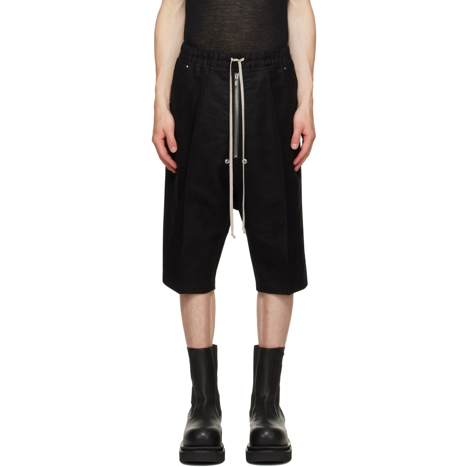Rick Owens Black Tower Bela Pods Shorts