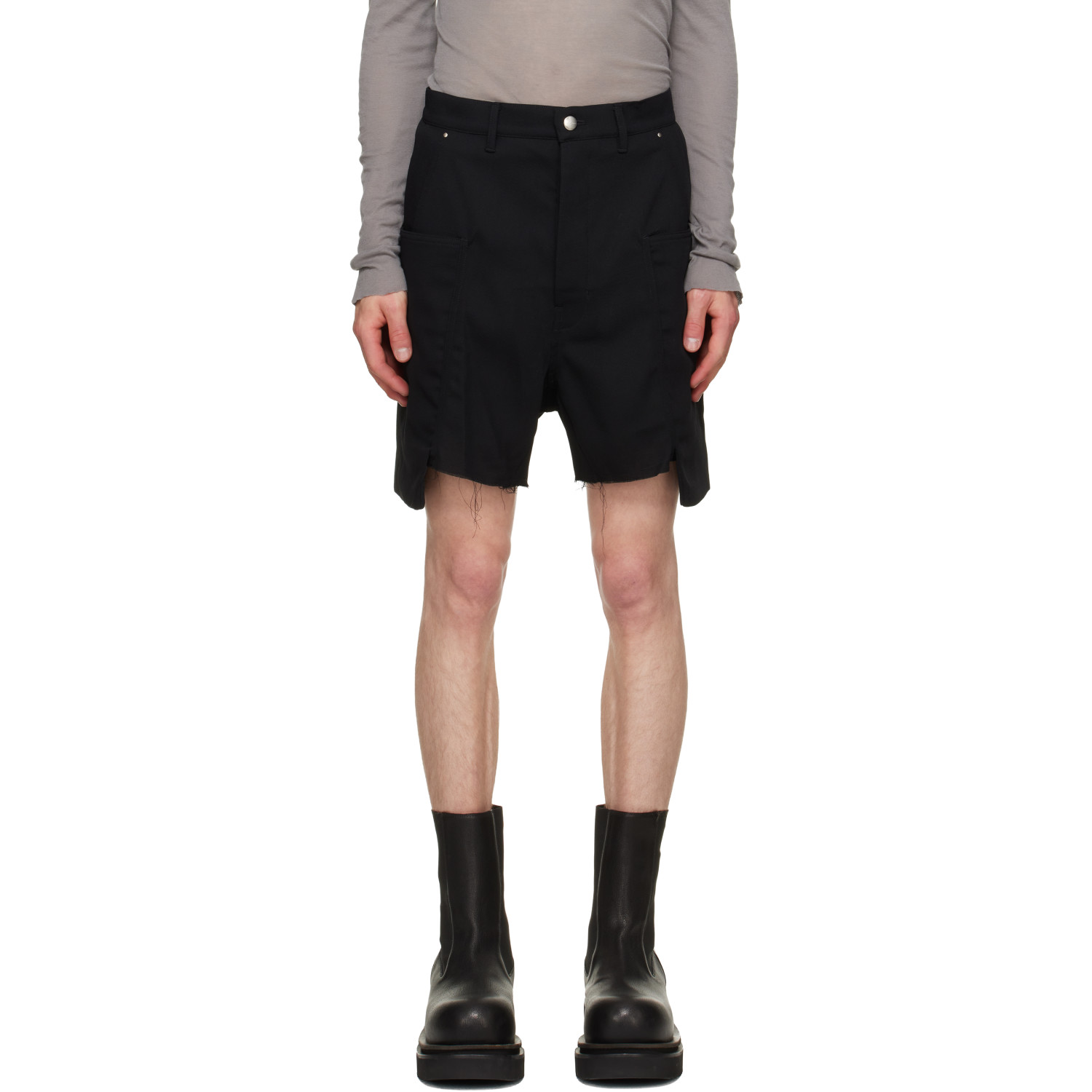 Rick Owens Black Tower Stefan Cargo Shorts