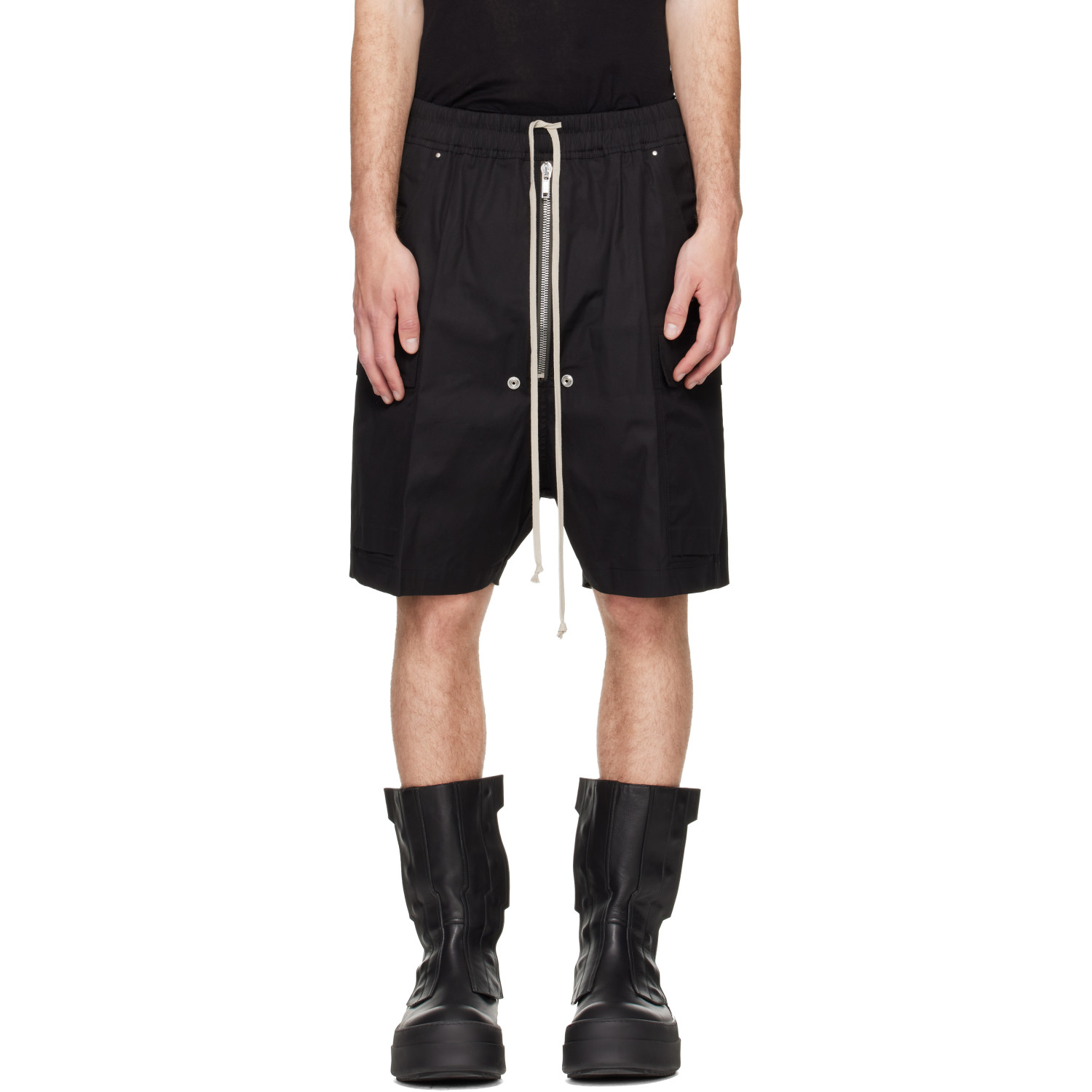Rick Owens Black Tower Cargobela Cargo Shorts