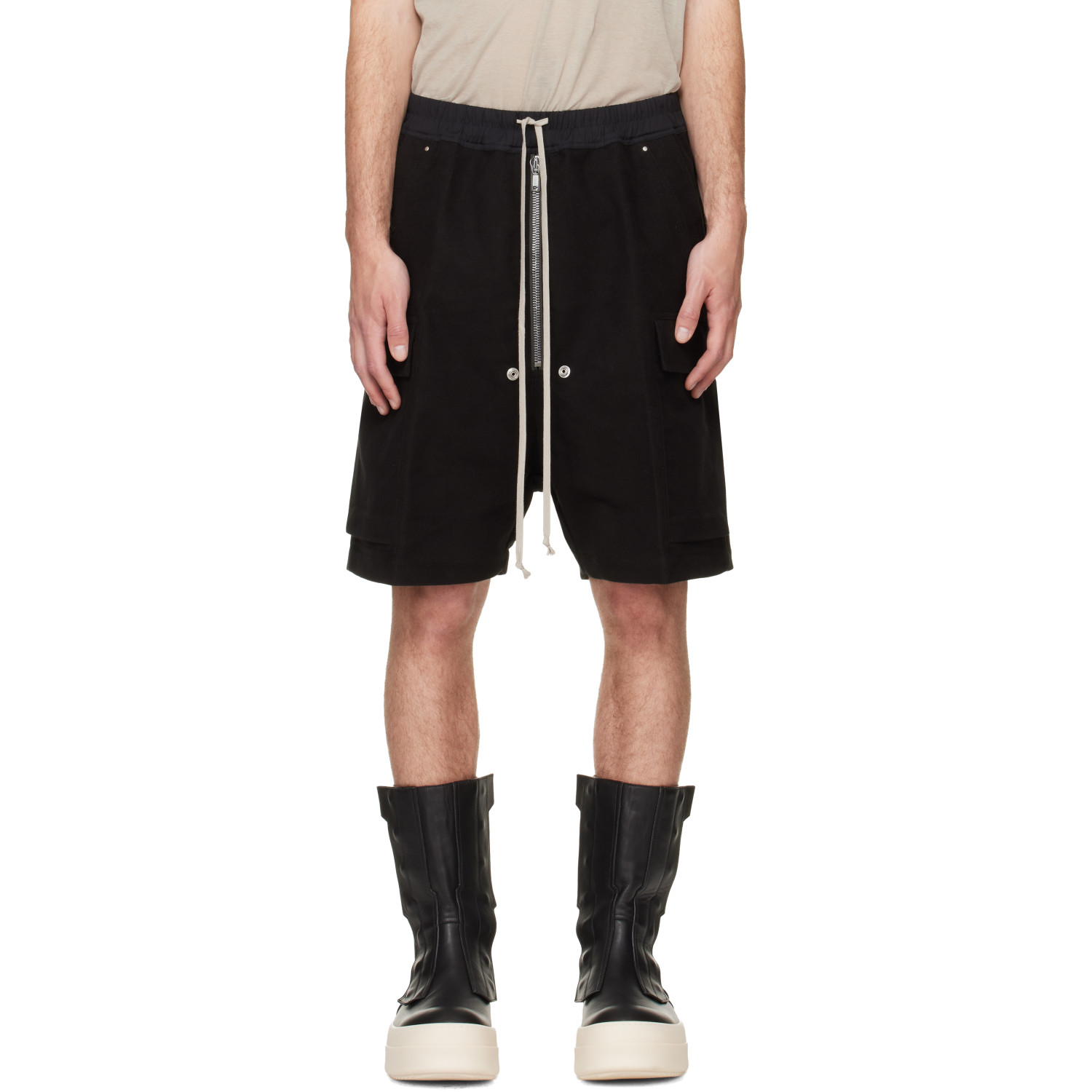 Rick Owens Black Tower Cargobela Shorts