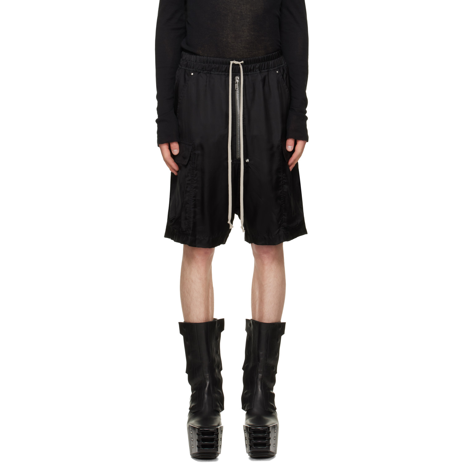 Rick Owens Black Tower Cargobela Shorts