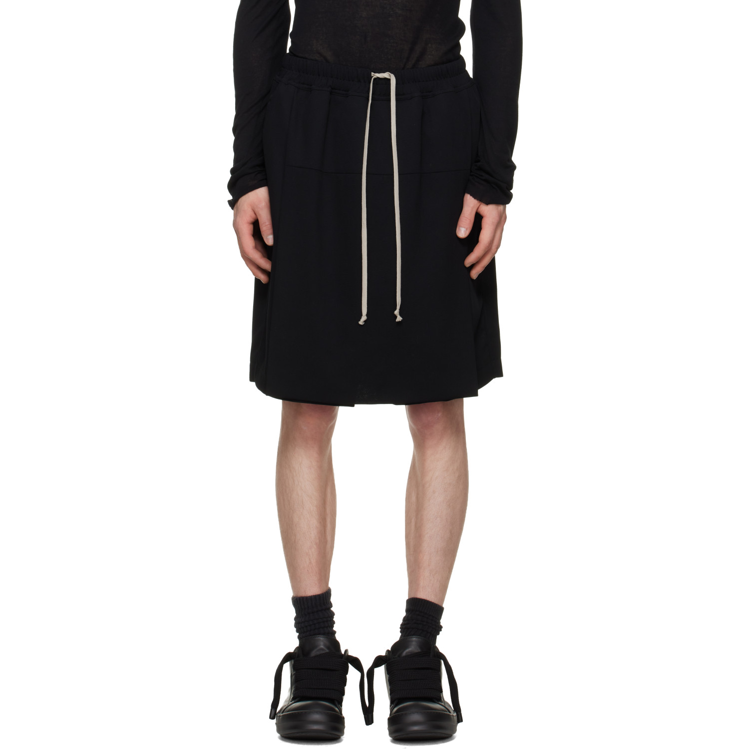 Rick Owens Black Tower Kilt Shorts