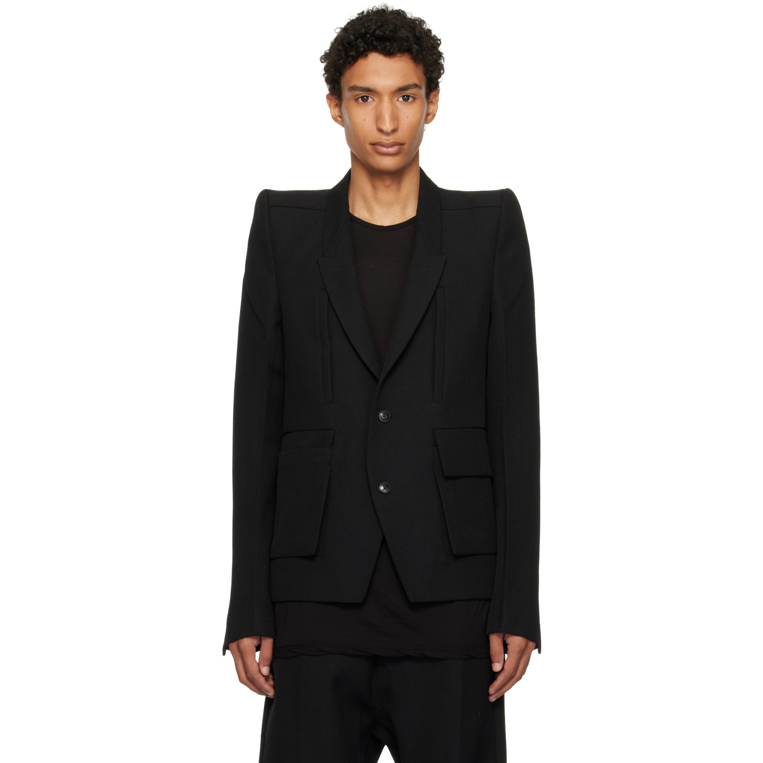 Rick Owens Black Tower Custom Larry Jacket