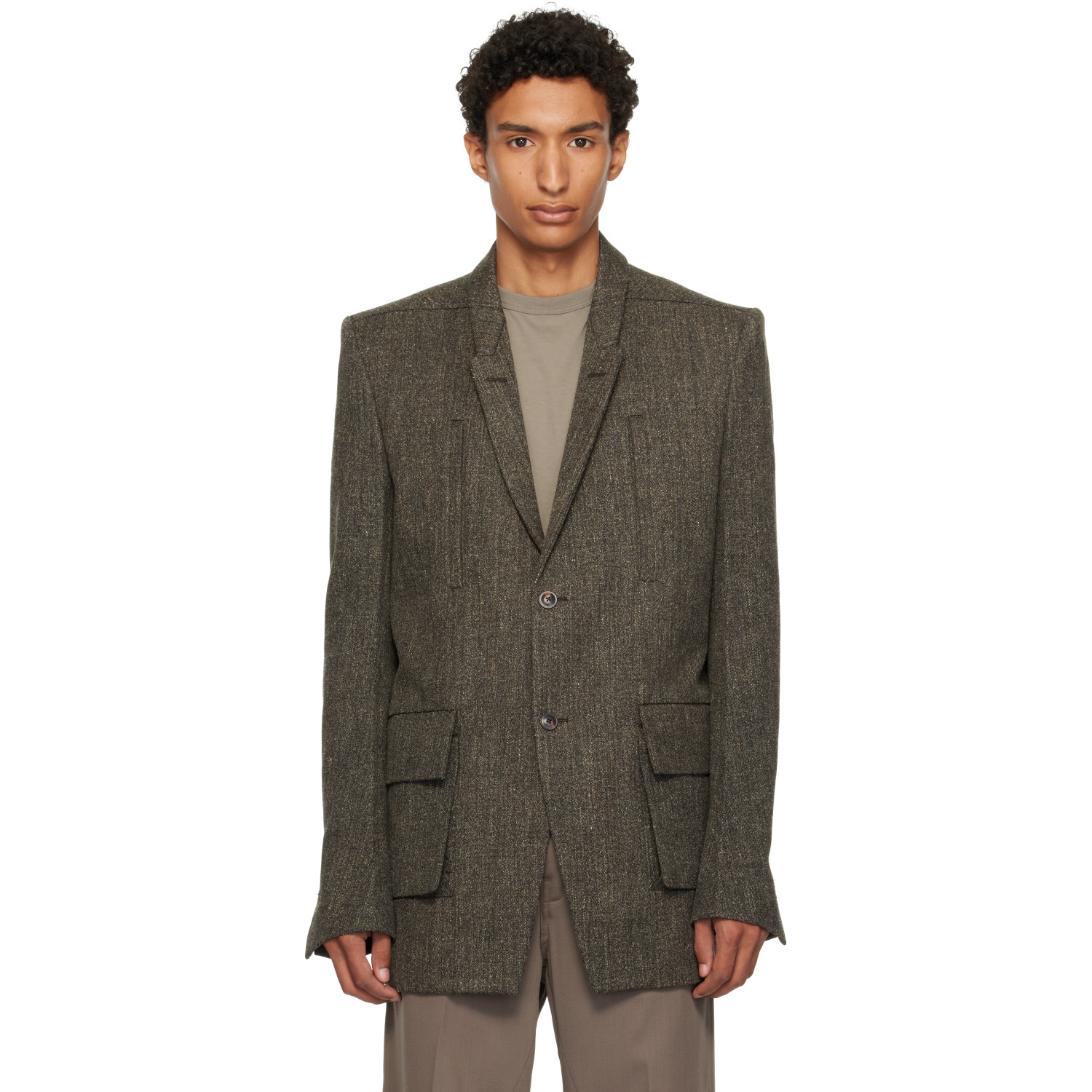 Rick Owens Gray Tower Customs Blazer