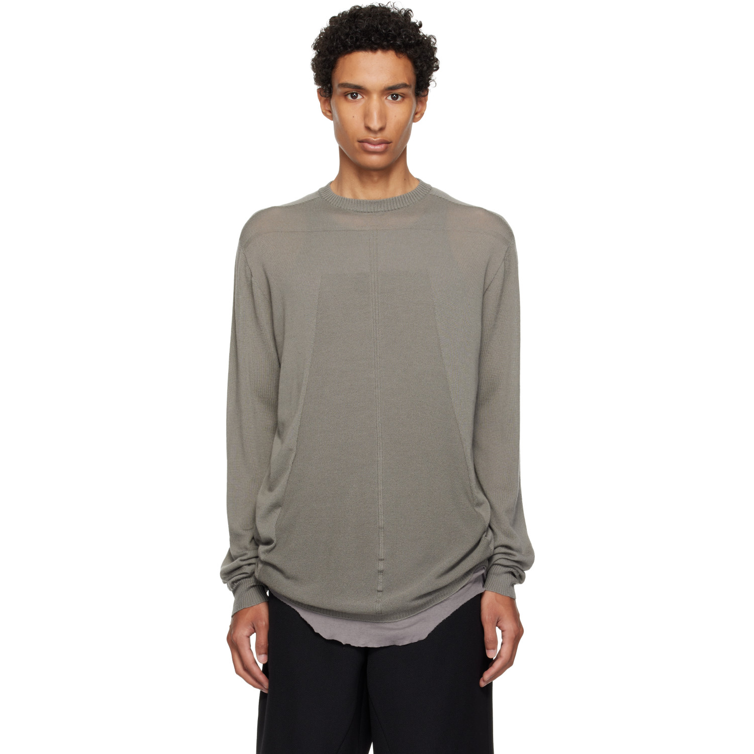 Rick Owens Taupe Tower Oversized Level Sweater