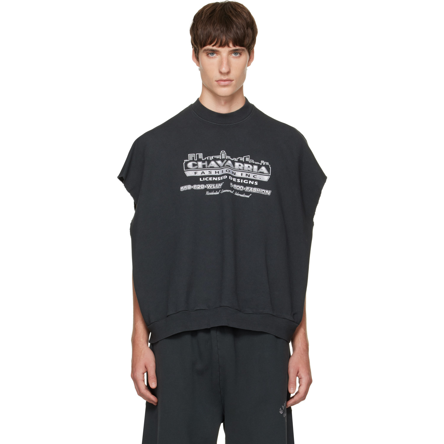 WILLY CHAVARRIA Black 'Chavarria Licensed Designs' Muscle Sweatshirt