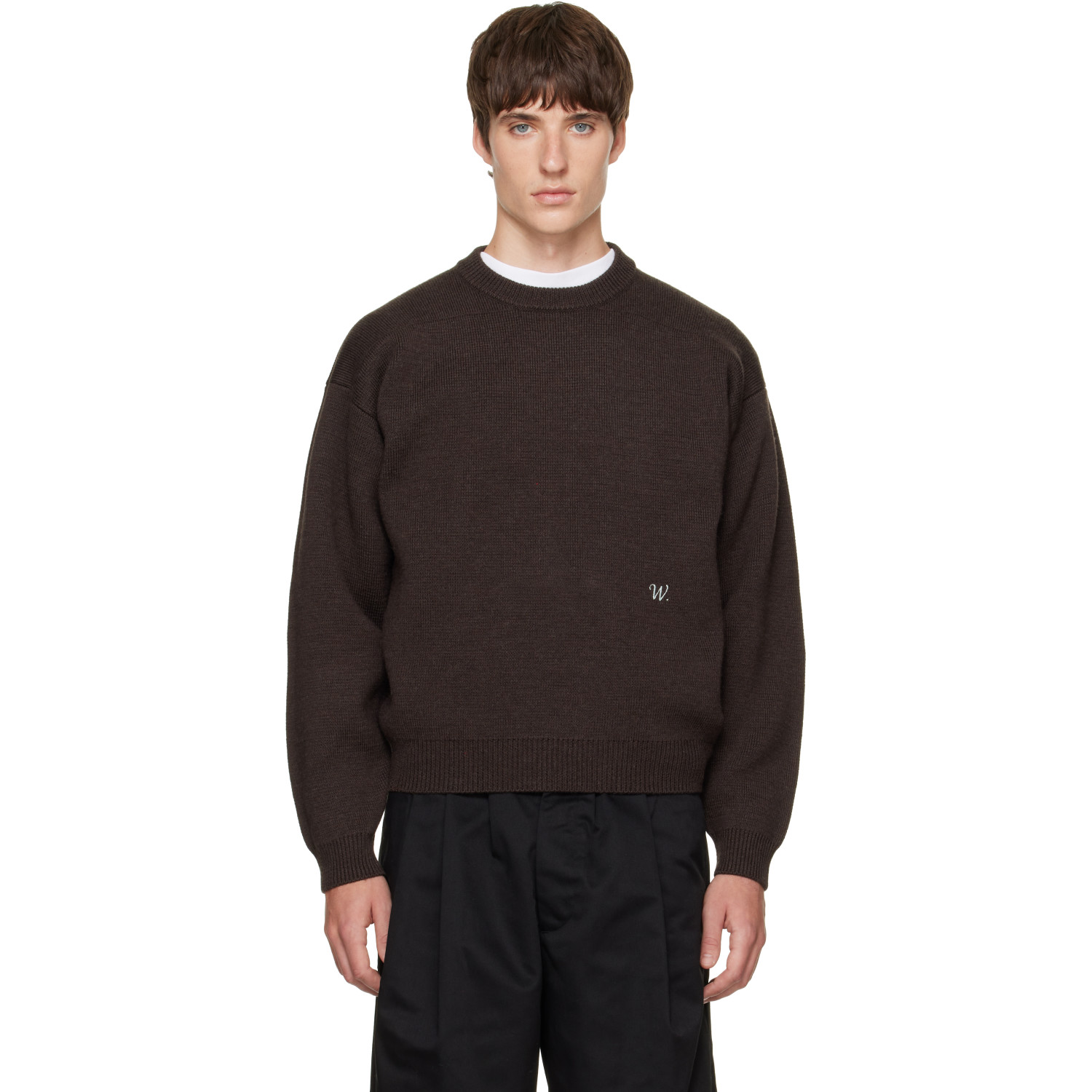 WILLY CHAVARRIA Brown 'Chavarria' Embroidered Sweater