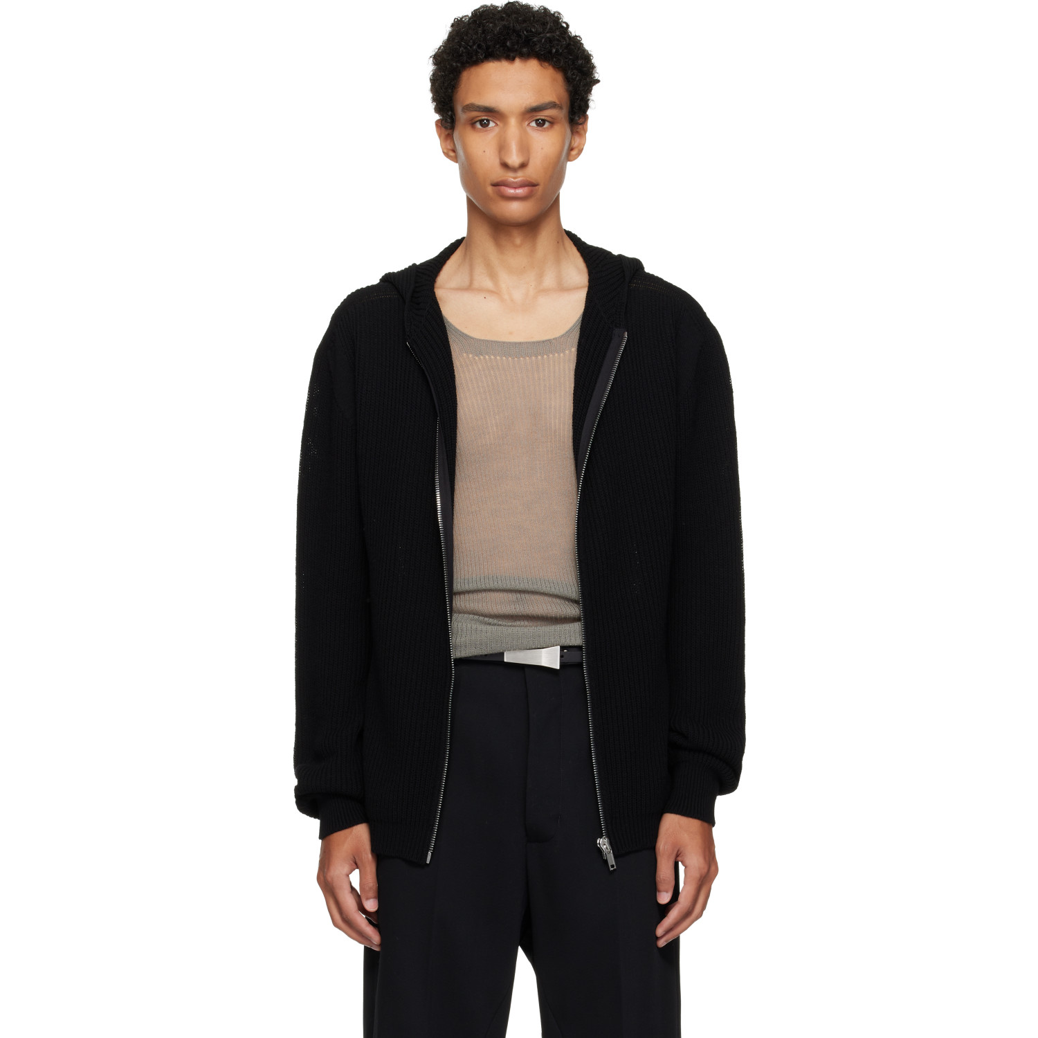 Rick Owens Black Tower Zipped Hoodie
