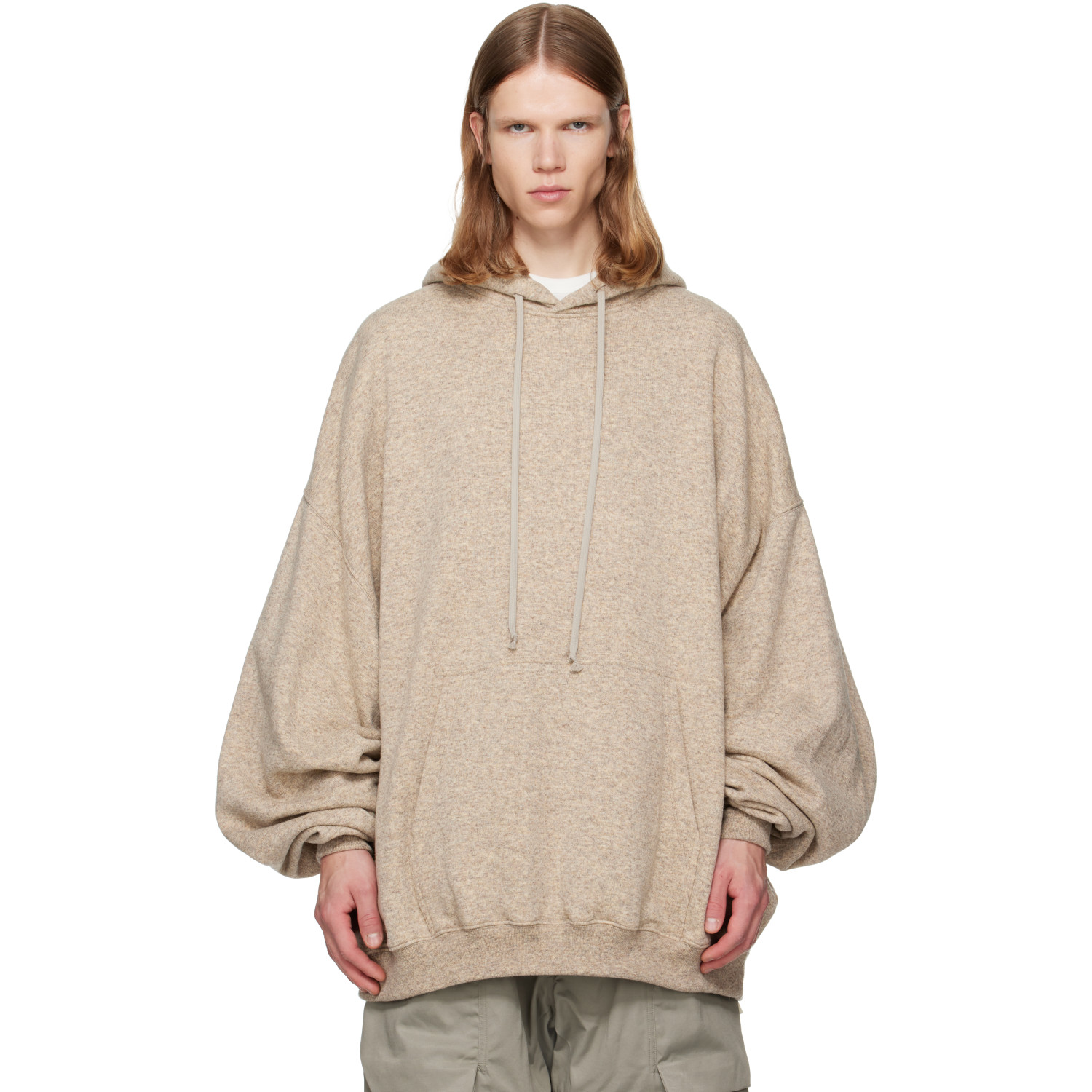 Rick Owens Beige Tower Hun Hoodie
