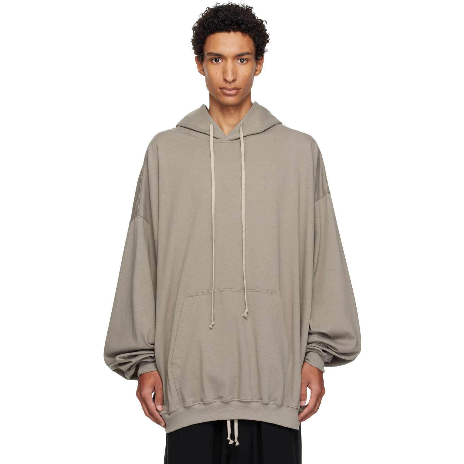 Rick Owens Taupe Tower Hun Hoodie