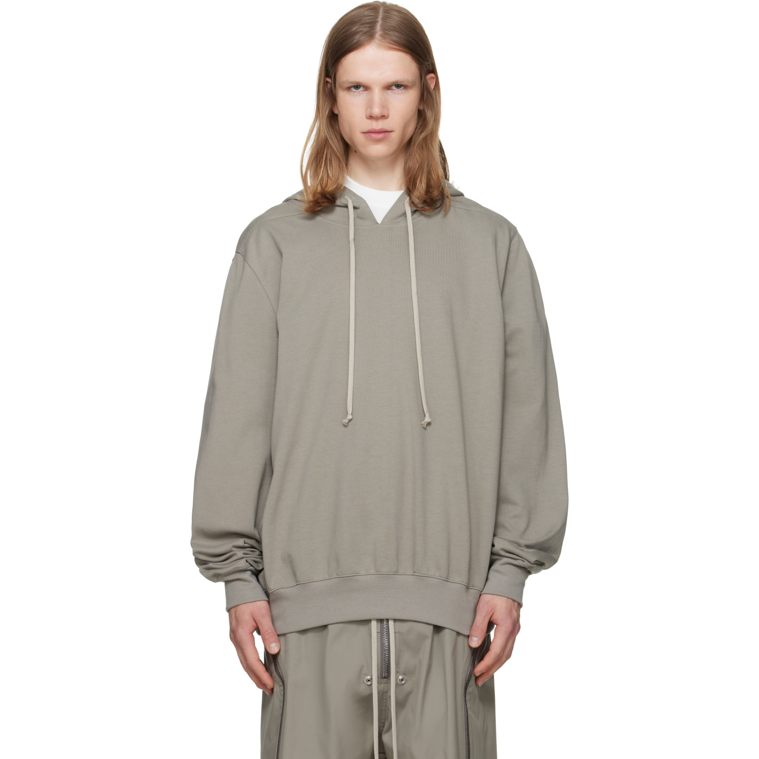 Rick Owens Taupe Tower Heavy Jersey Hoodie