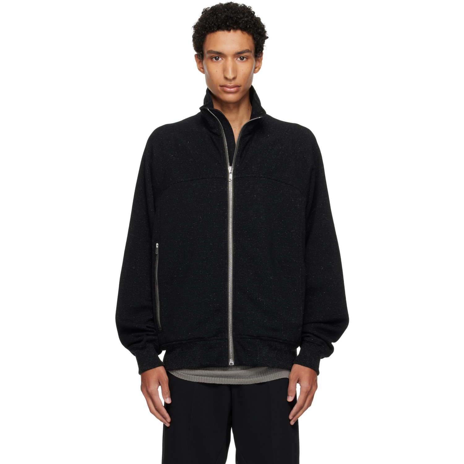 Rick Owens Black Tower Zipfront Jogger Track Jacket