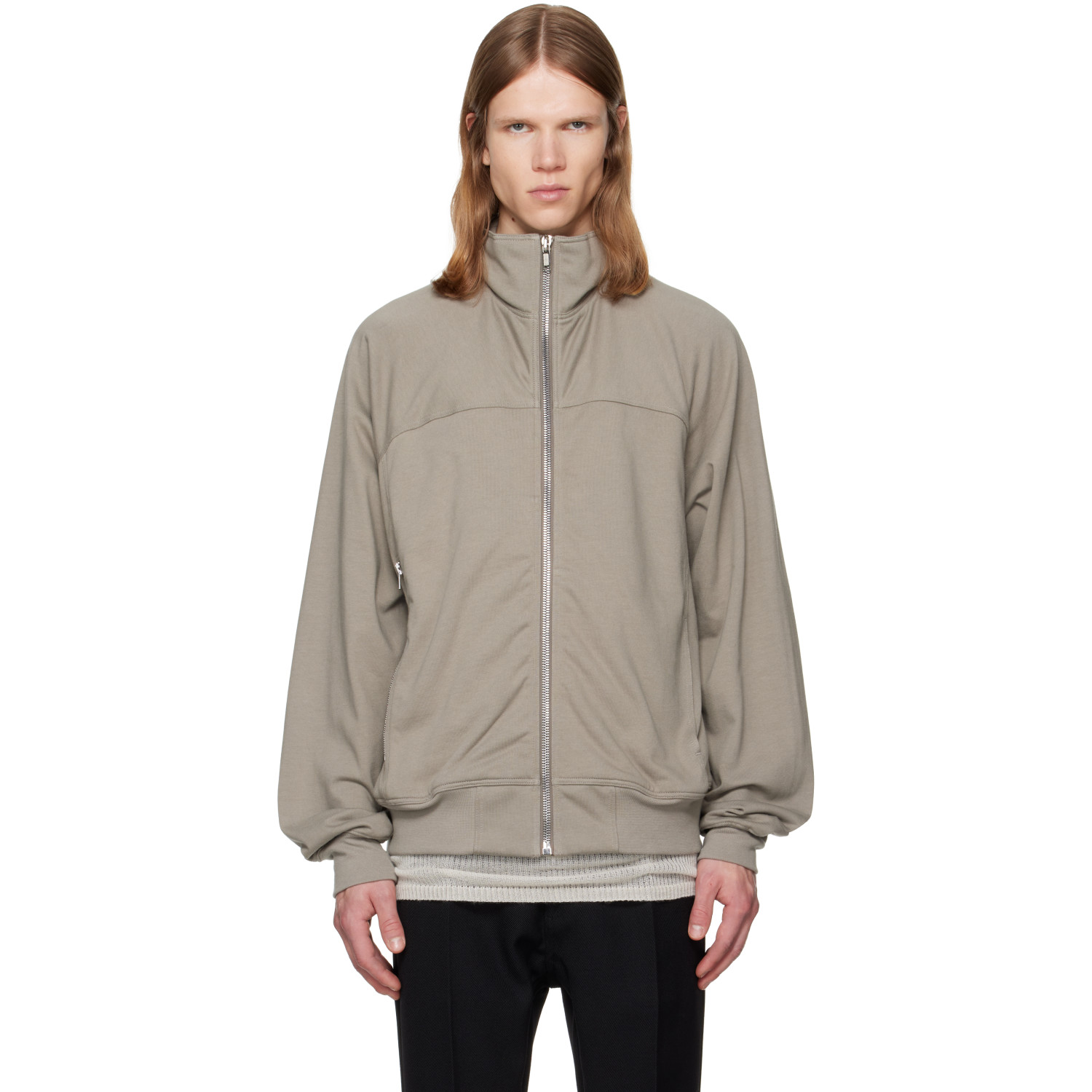 Rick Owens Gray Tower Zipfront Jogger Jacket