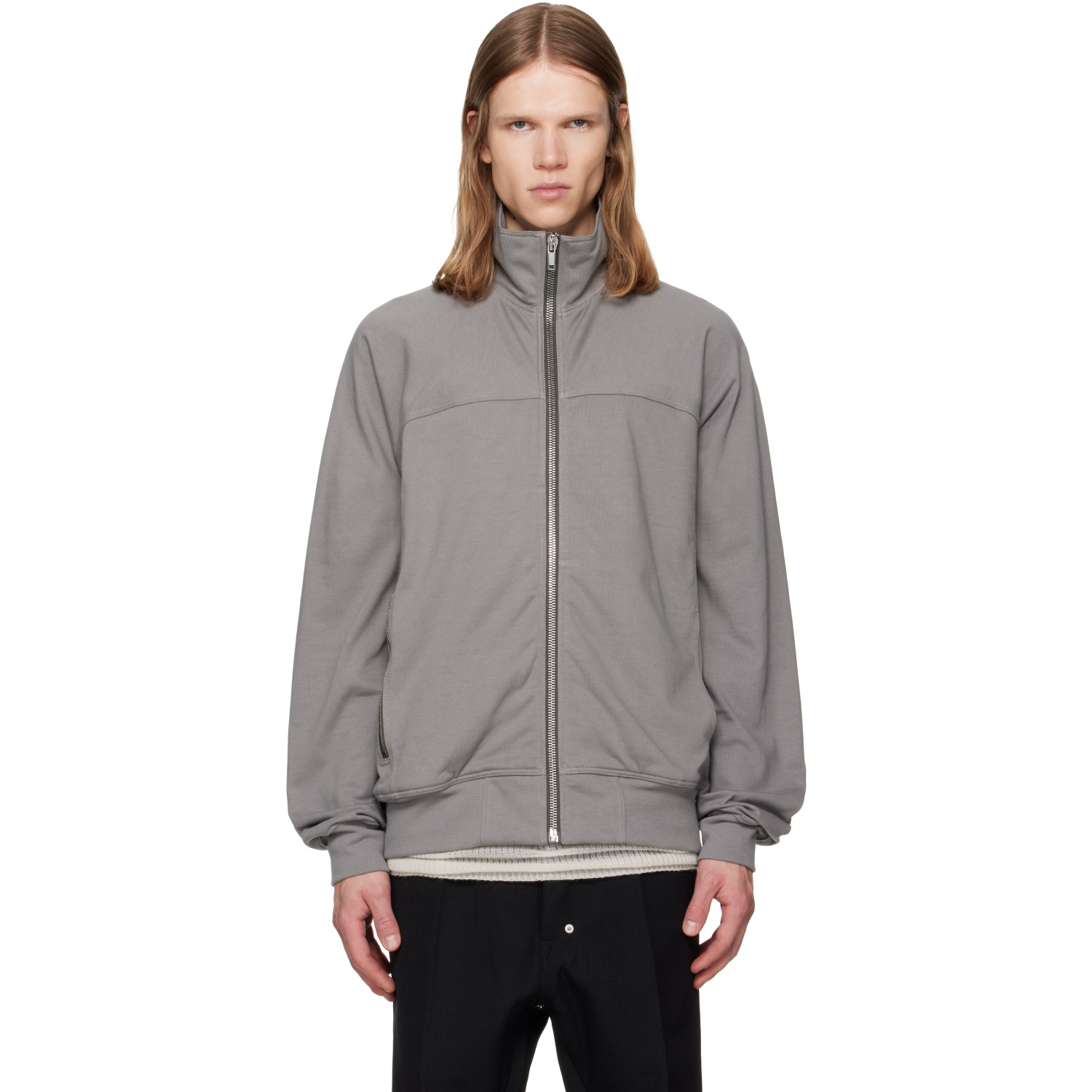 Rick Owens Gray Tower Zipfront Jogger Jacket