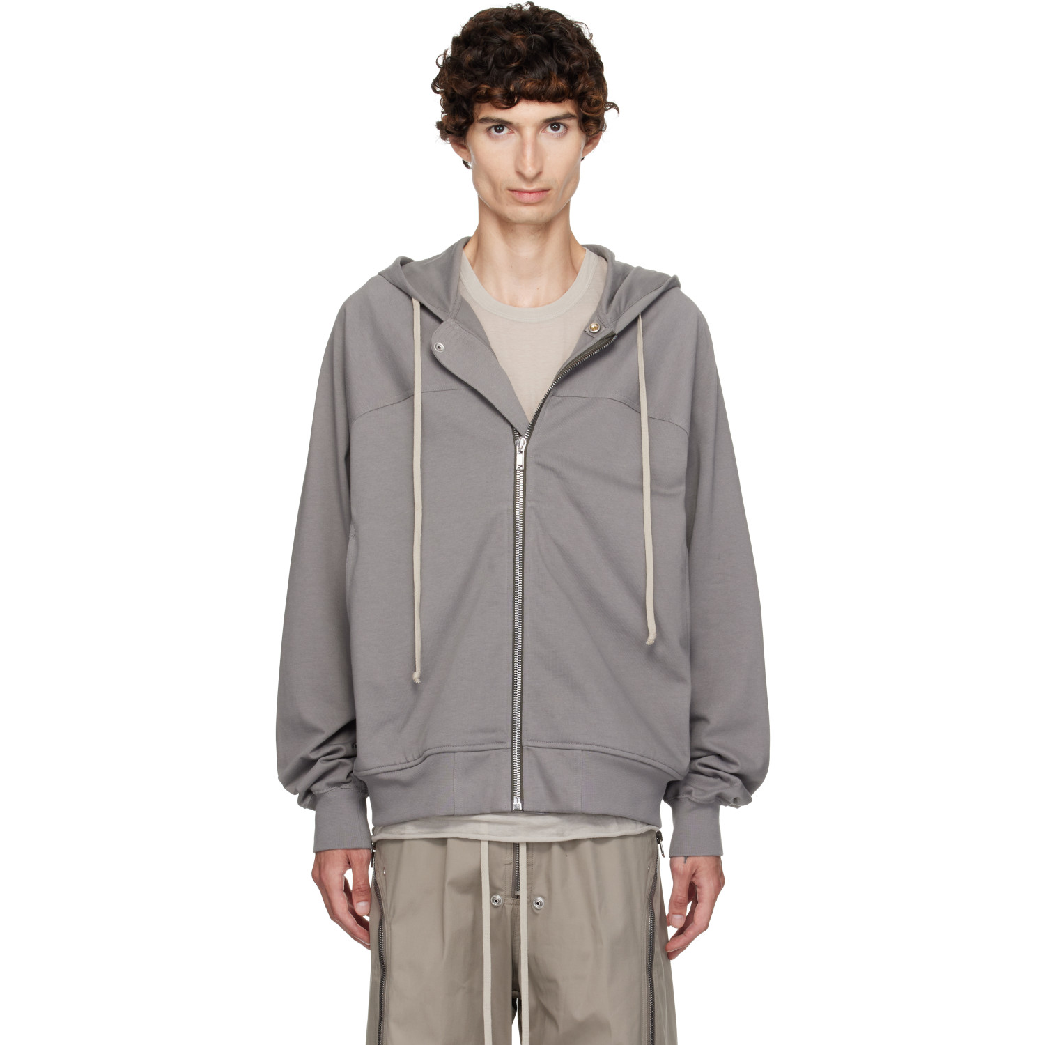 Rick Owens Gray Tower Windbreaker Hoodie
