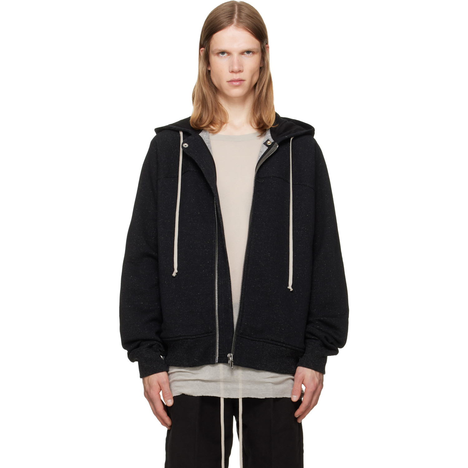Rick Owens Black Tower Windbreaker Hoodie