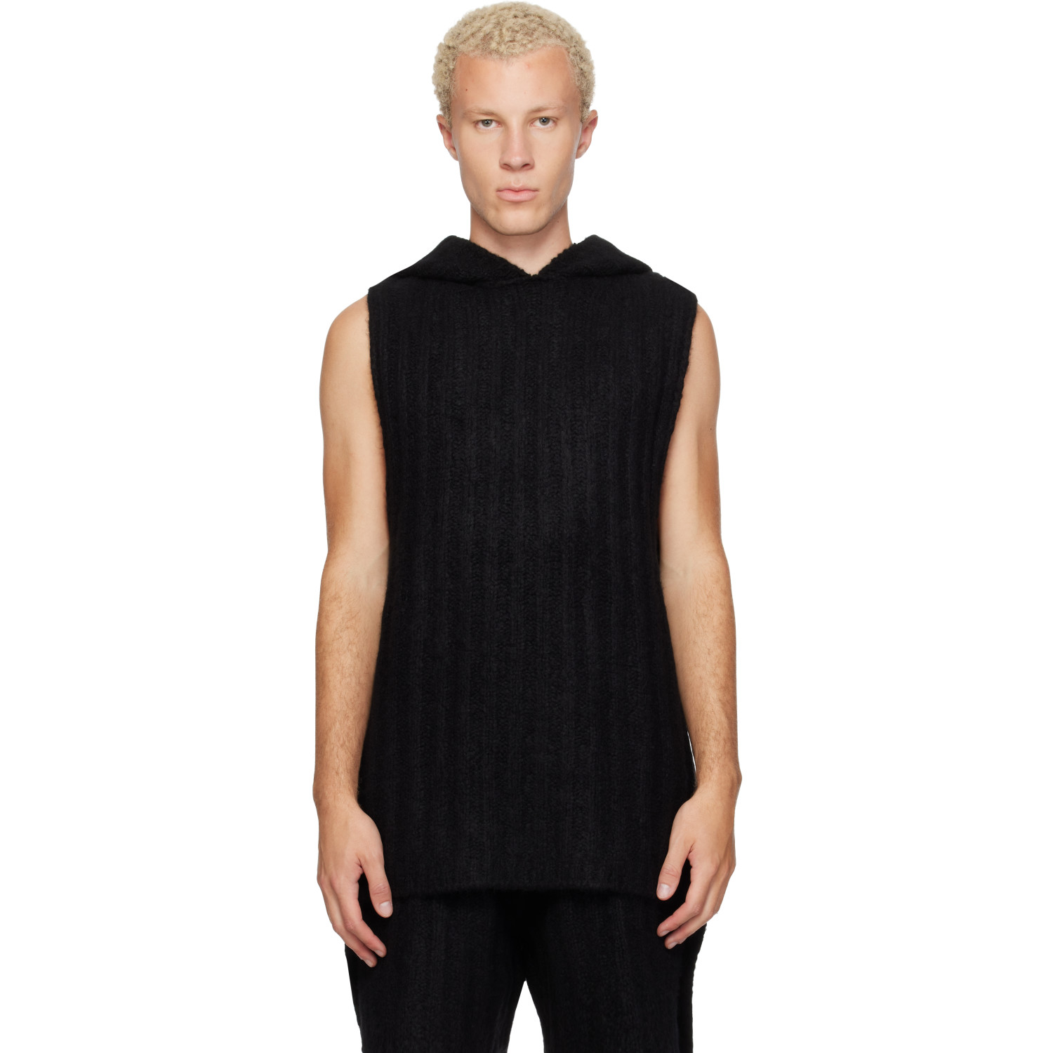 Rick Owens Black Tower Hooded Tank Top