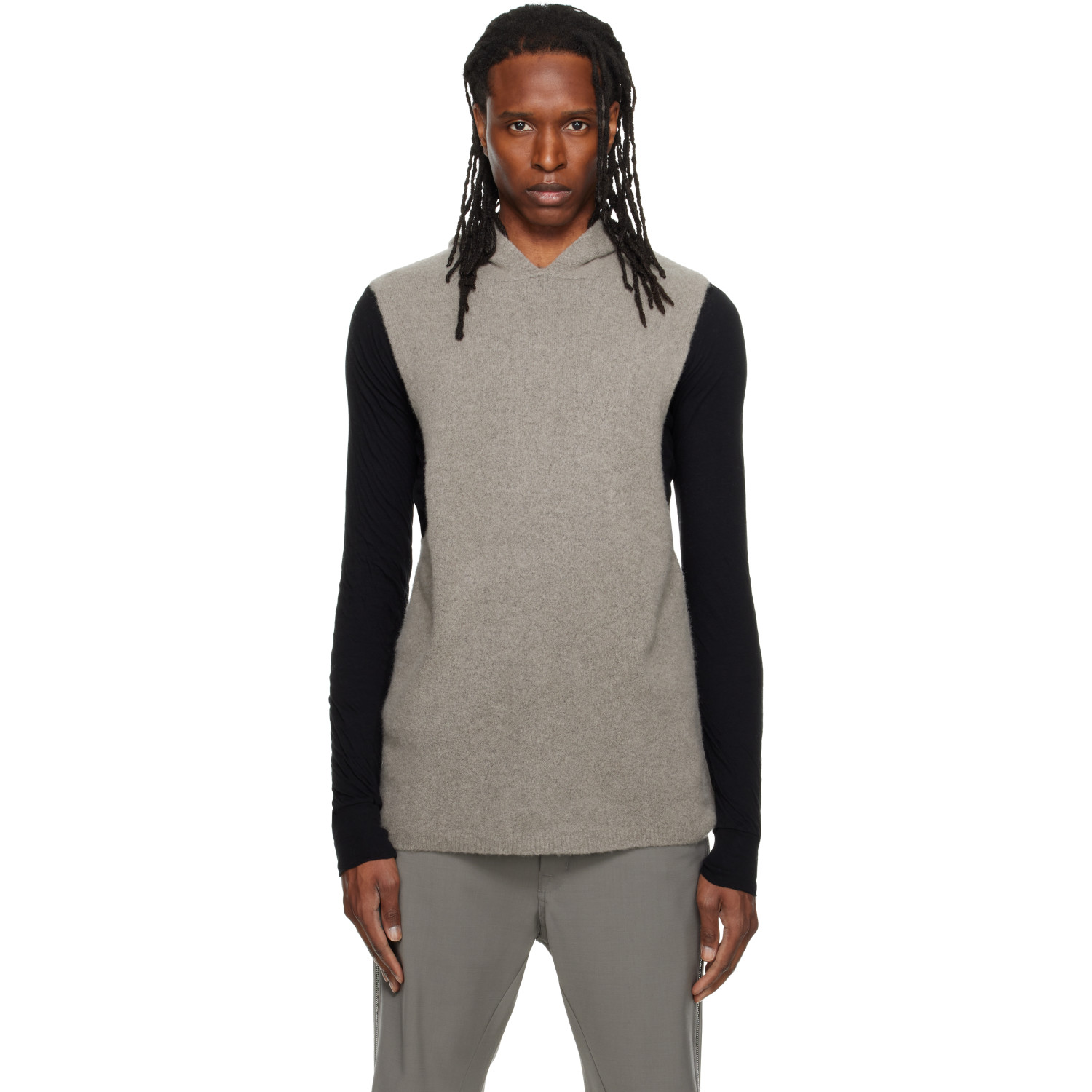 Rick Owens Gray Tower Tank Hoodie