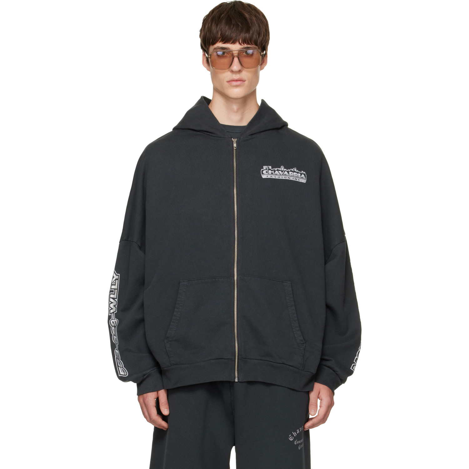 WILLY CHAVARRIA Black 'Chavarria Licensed Designs' Zip Hoodie
