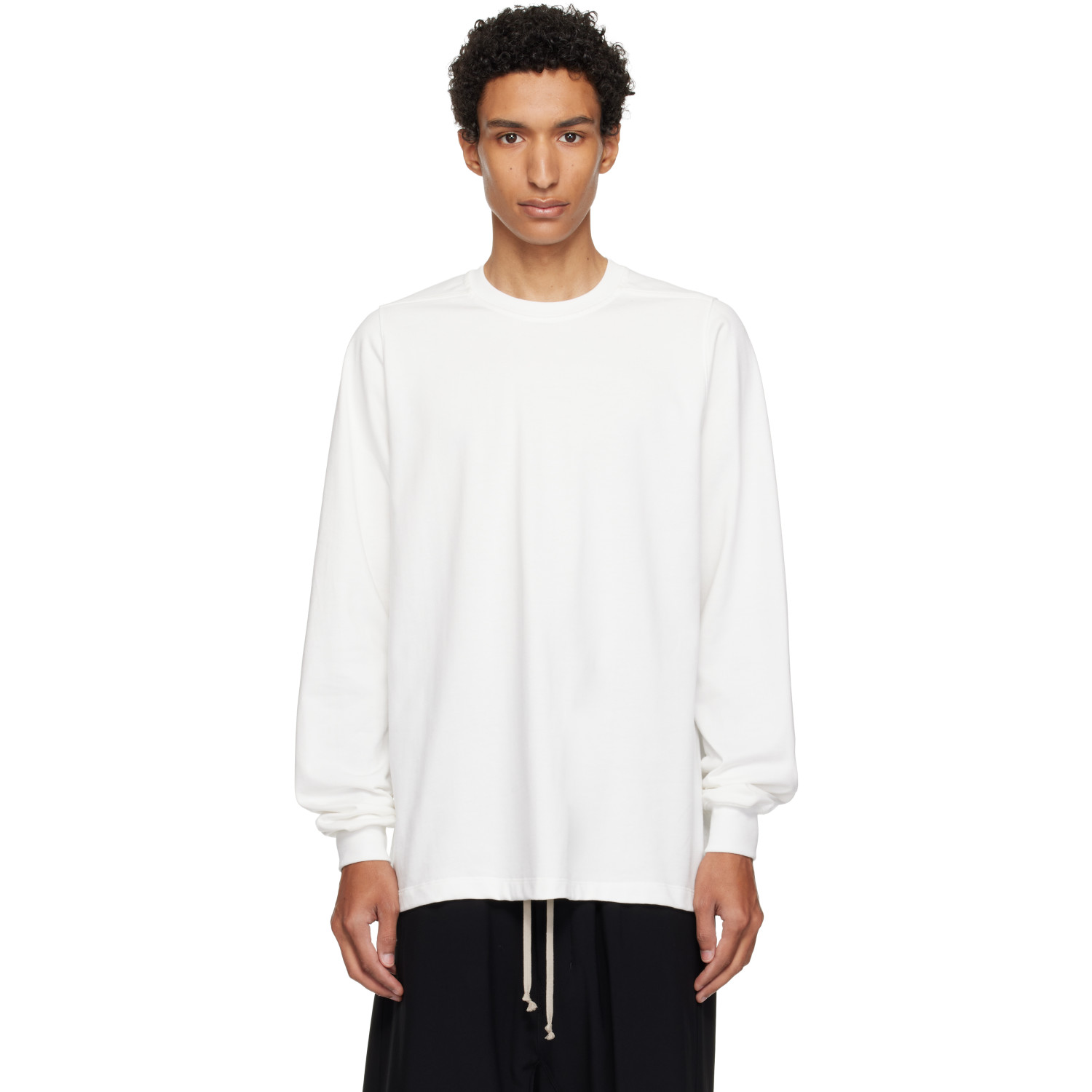 Rick Owens Off-White Tower Short Crewneck LS Sweatshirt
