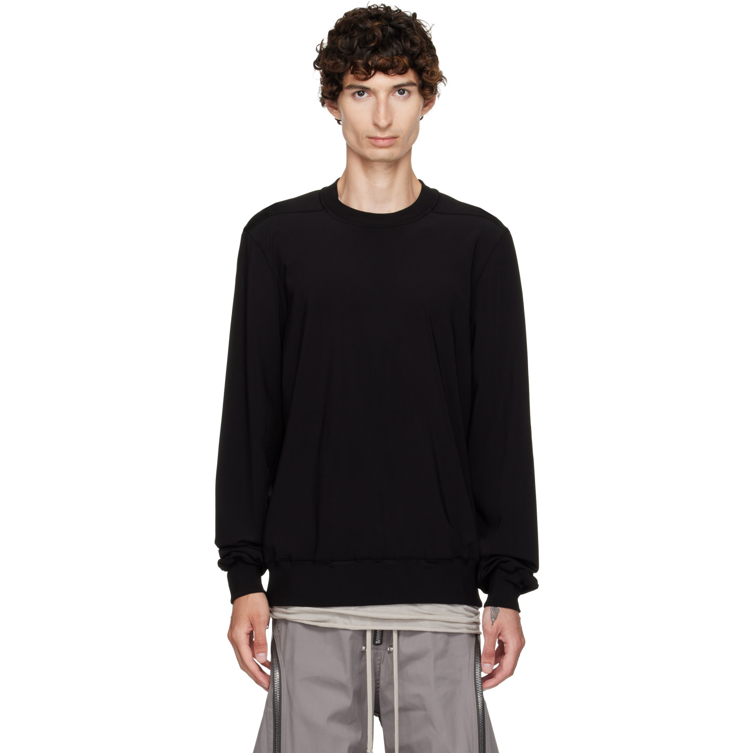 Rick Owens Black Tower Crewneck Sweatshirt