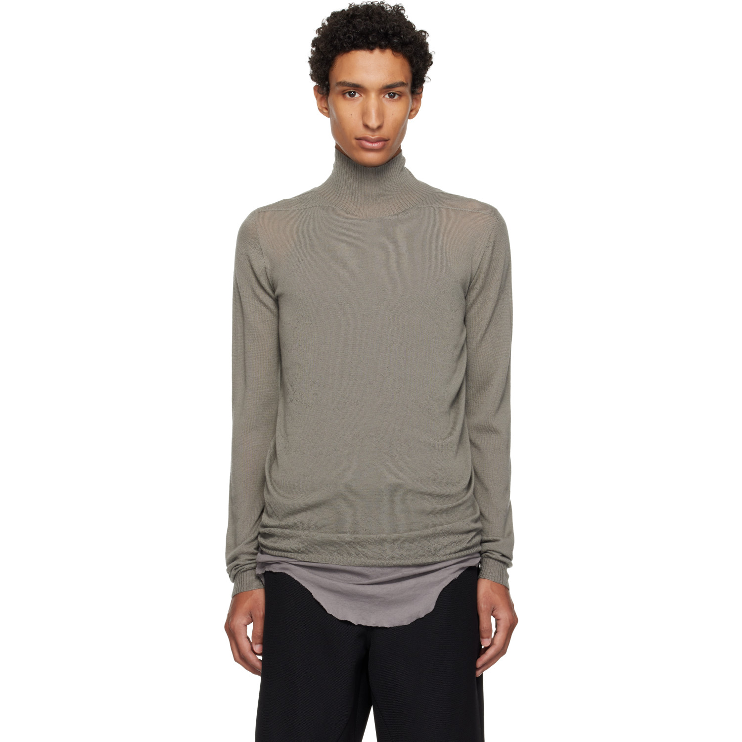 Rick Owens Taupe Tower Level Turtleneck