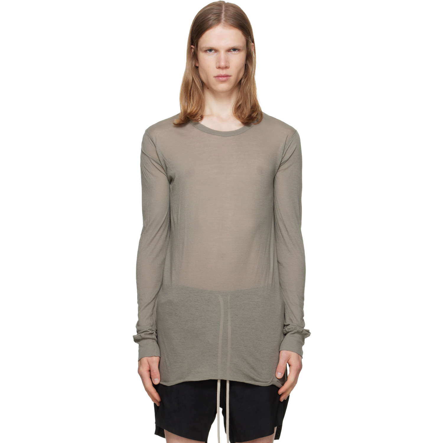Rick Owens Taupe Tower Basic LS T-shirt