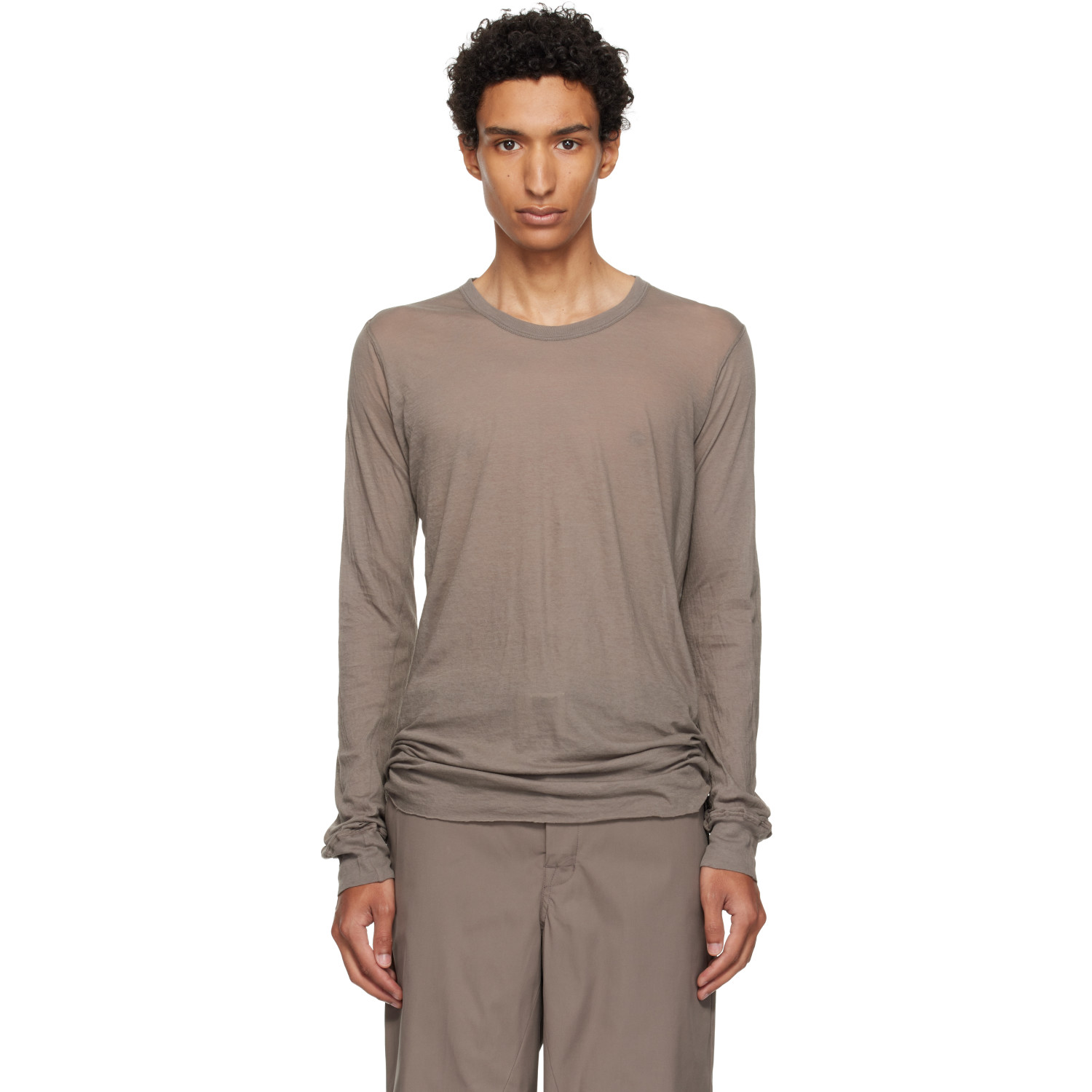 Rick Owens Gray Tower Basic LS T-shirt