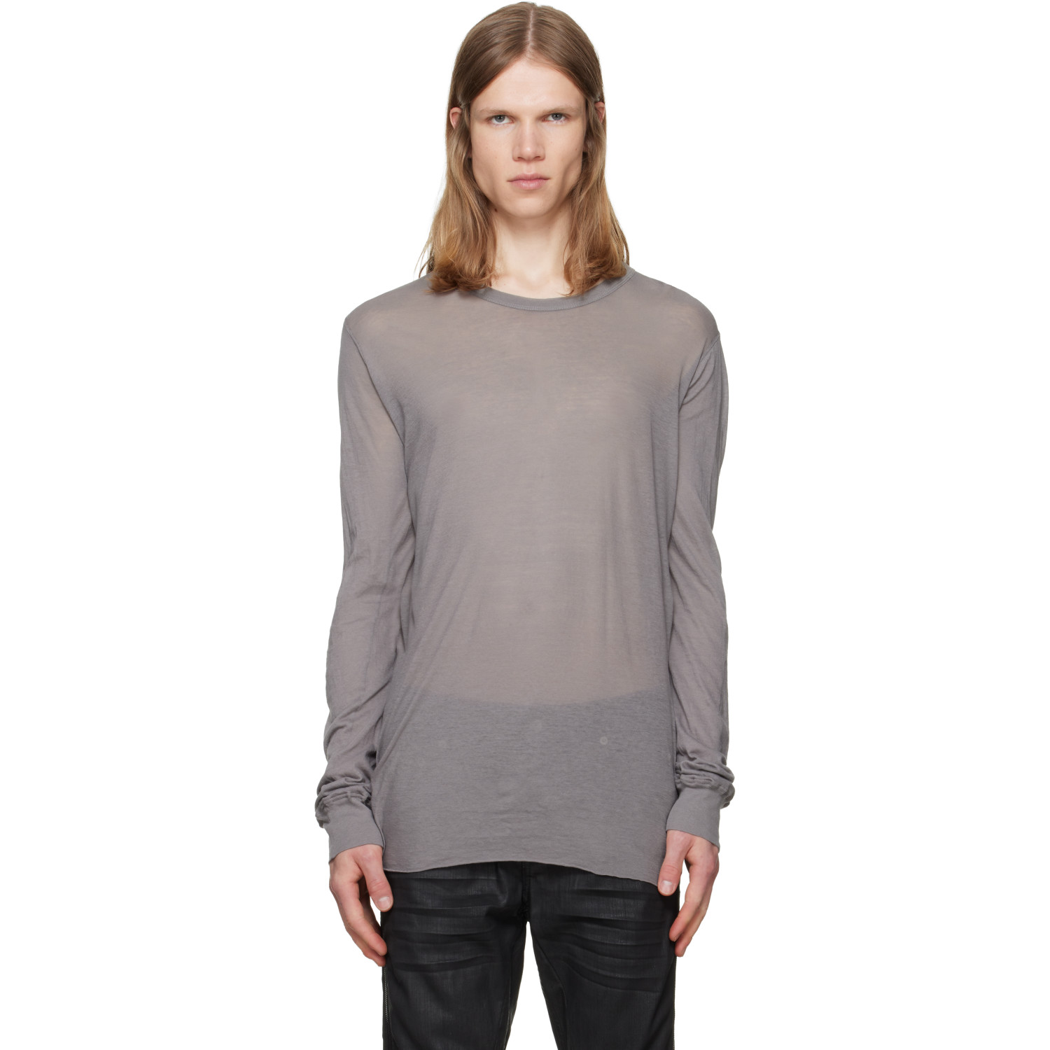 Rick Owens Gray Tower Basic LS T-shirt