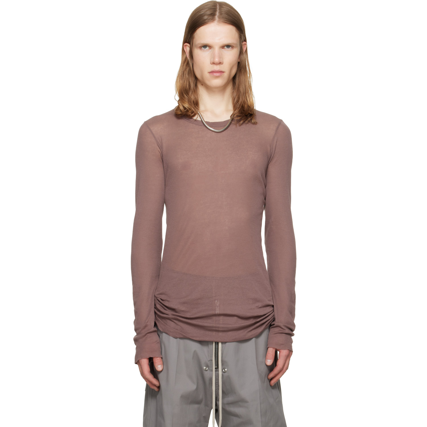 Rick Owens Purple Tower Rib LS T-shirt
