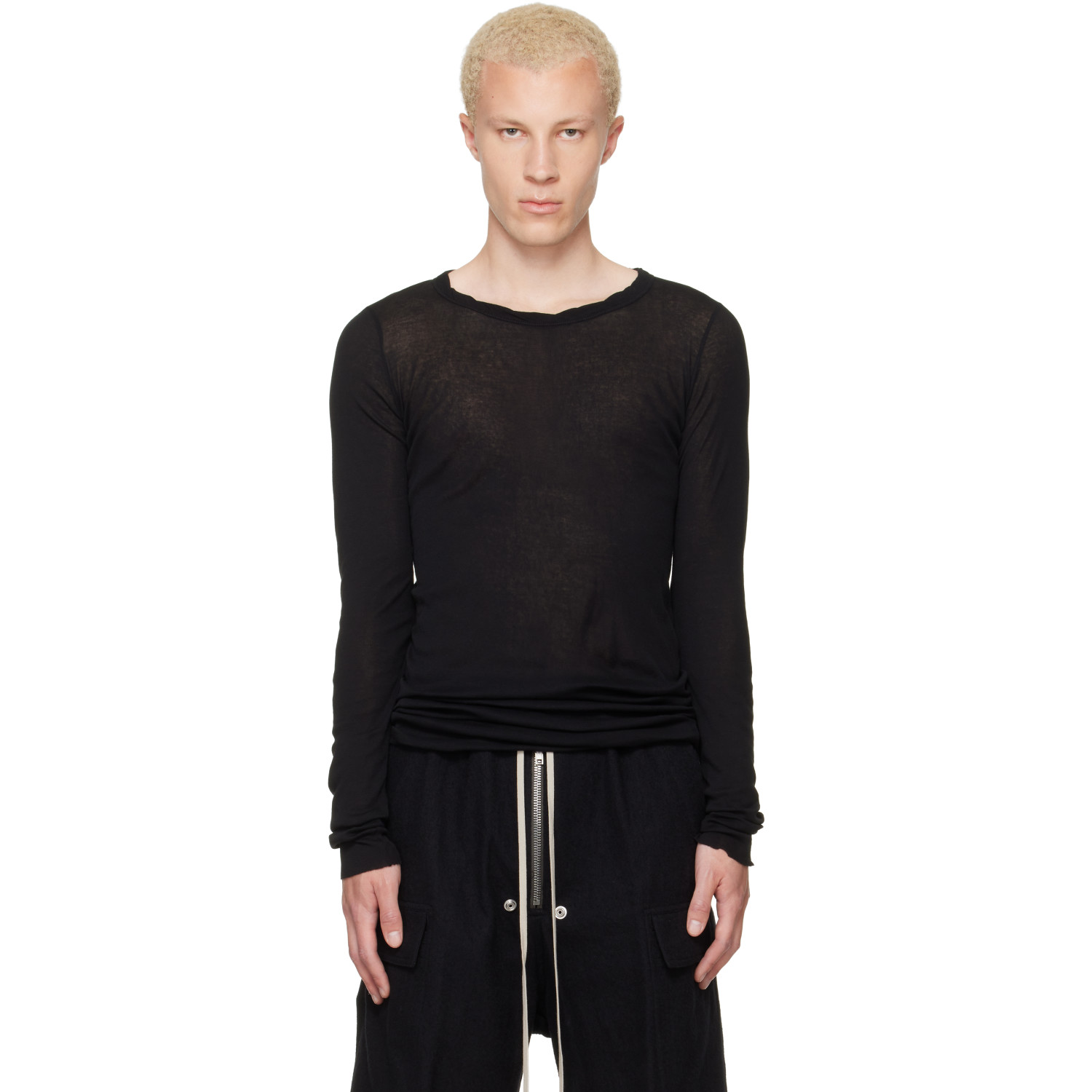 Rick Owens Black Tower Rib LS T-shirt
