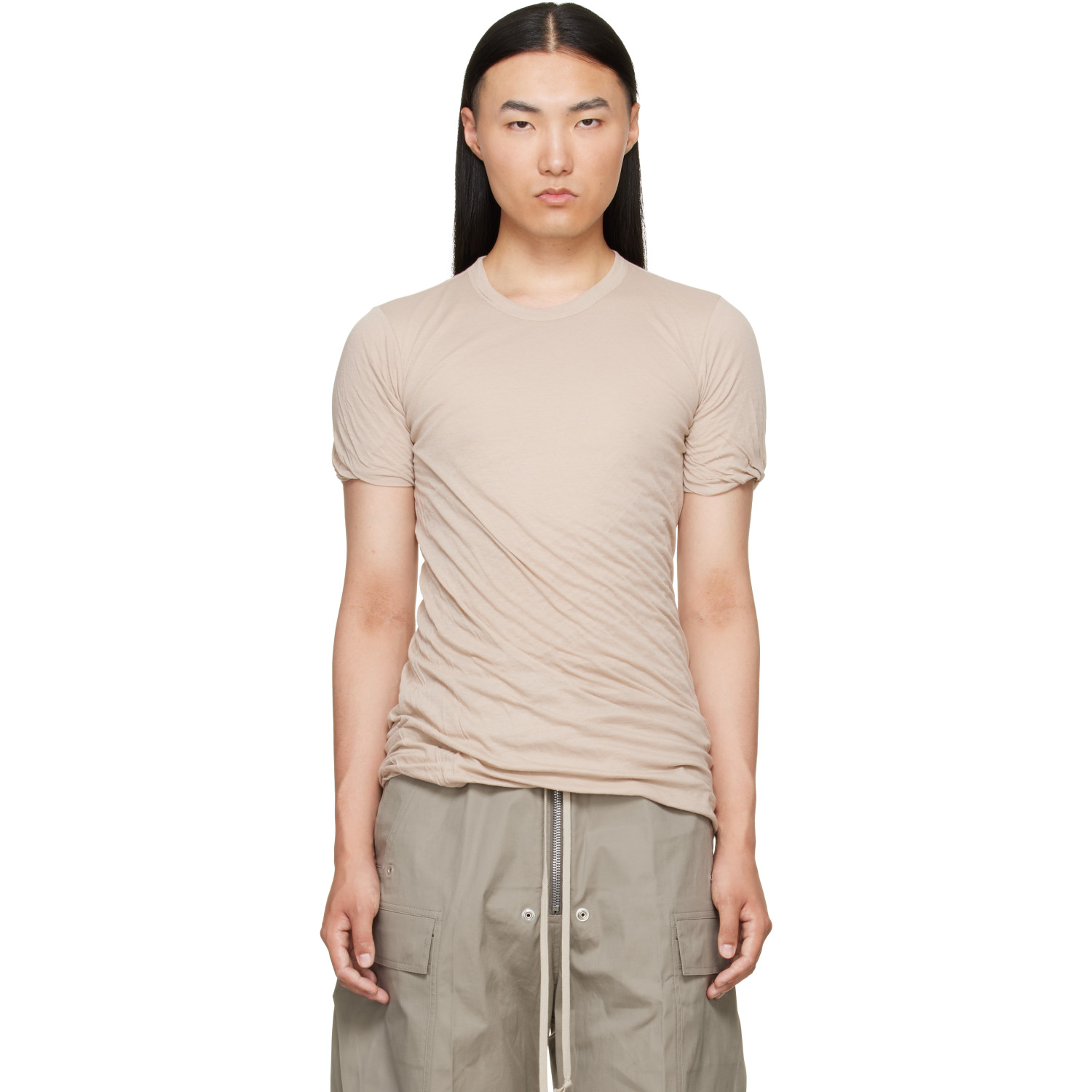 Rick Owens Taupe Tower Double S/S T-shirt