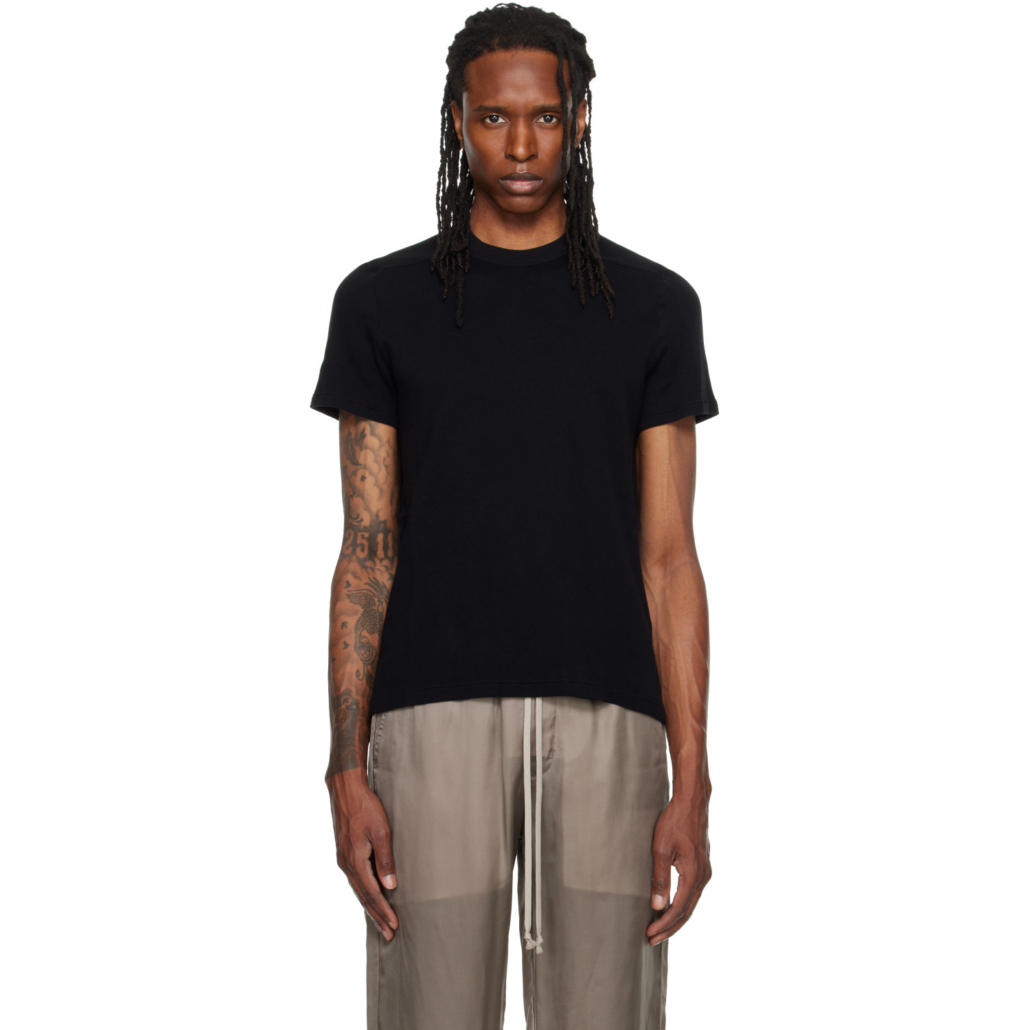 Rick Owens Black Tower Short Level T-shirt
