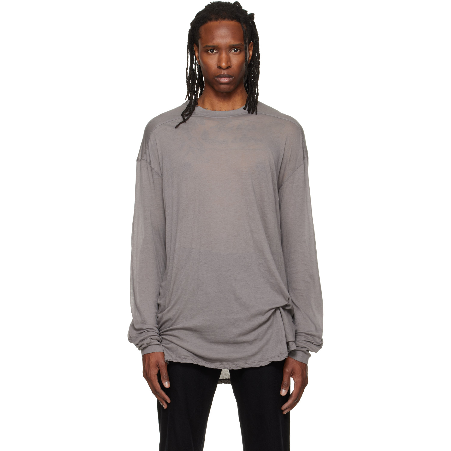 Rick Owens Gray Tower Rick S Jumbo L/S T-shirt