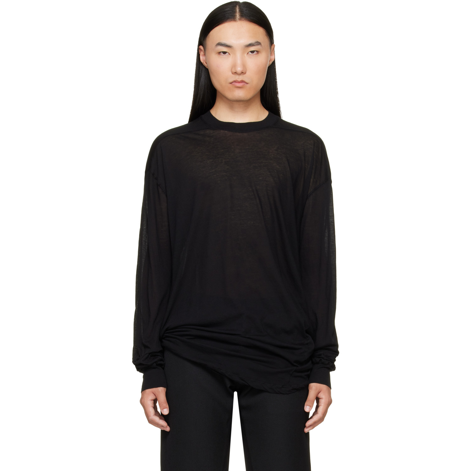 Rick Owens Black Tower Rick S Jumbo LS T-shirt