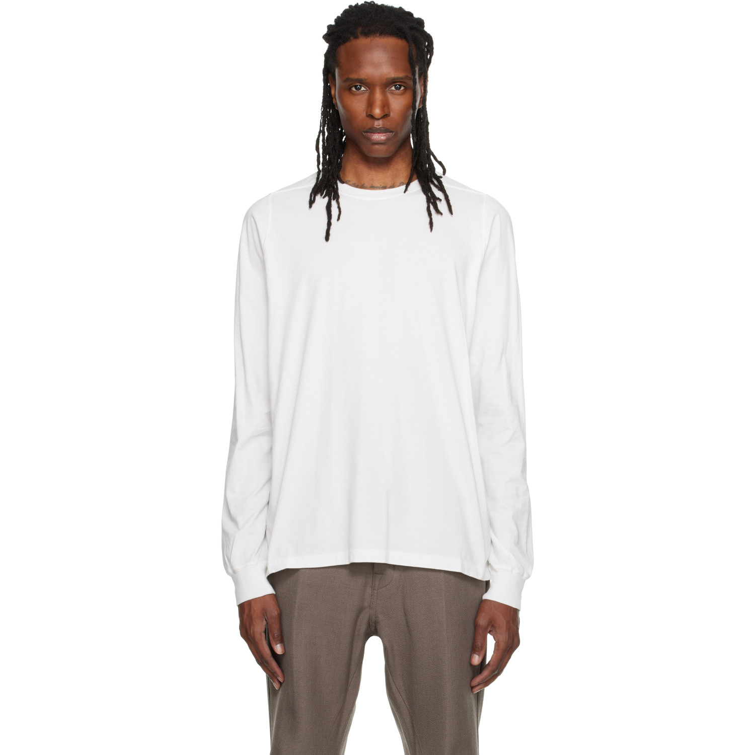 Rick Owens Off-White Tower Short Crewneck LS T-shirt