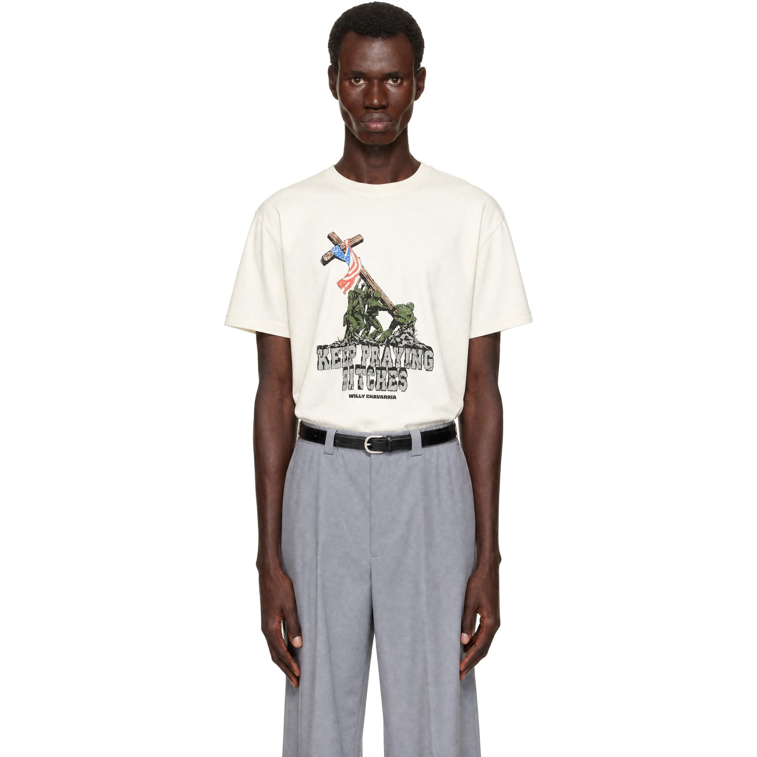 WILLY CHAVARRIA Off-White 'Keep Praying Bitches' Easy T-shirt