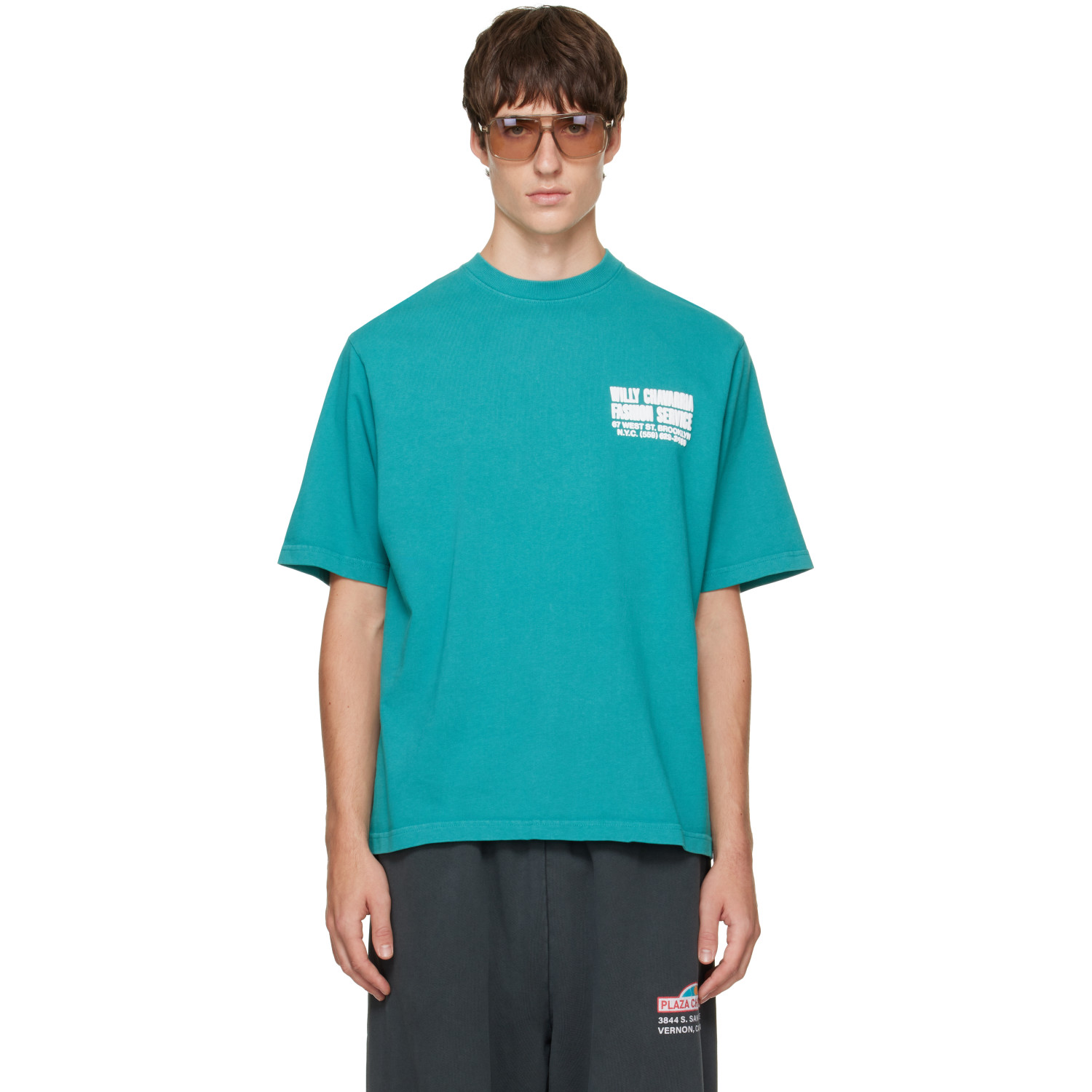 WILLY CHAVARRIA Green 'Fashion Services' Standard T-shirt