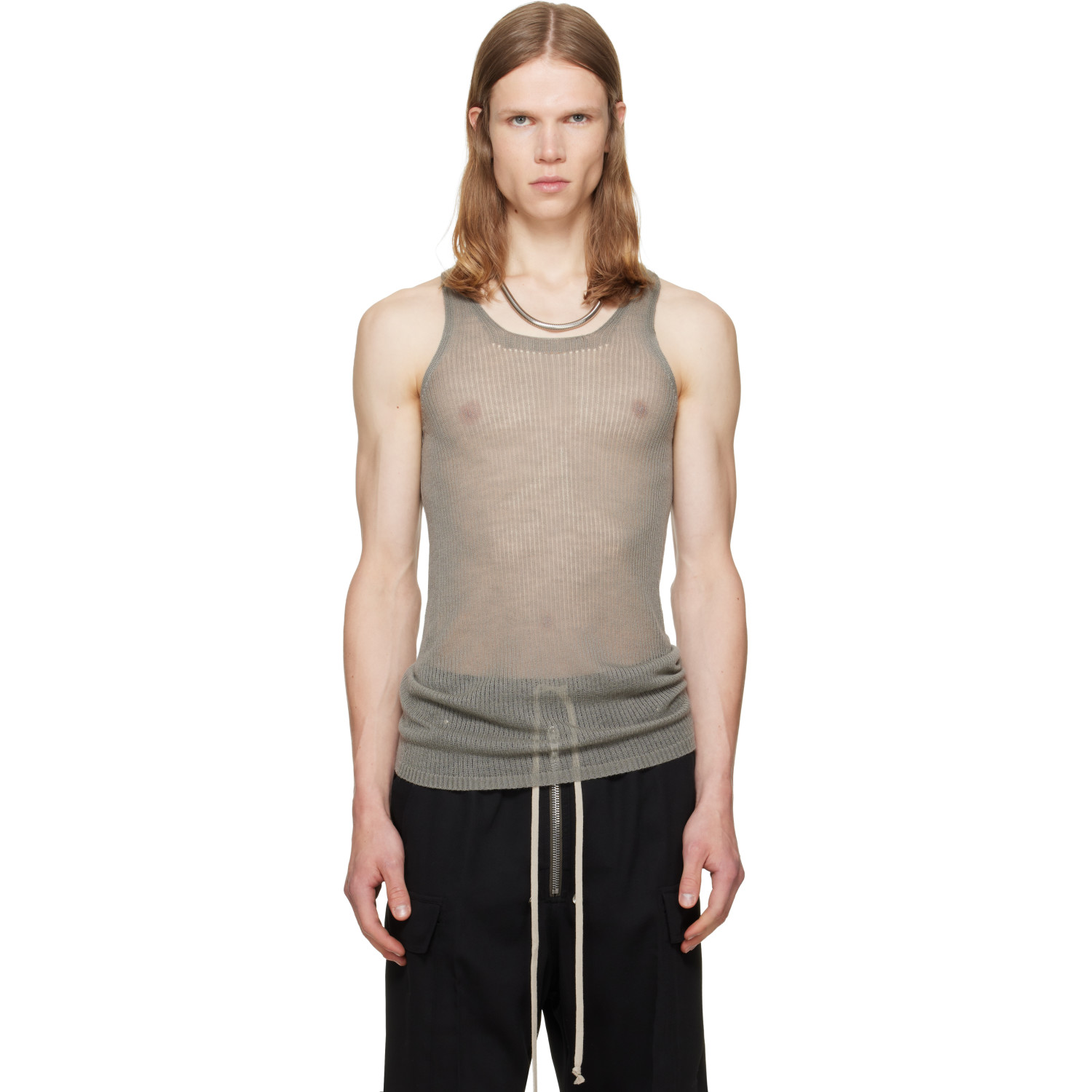 Rick Owens Taupe Tower Pony Tank Top