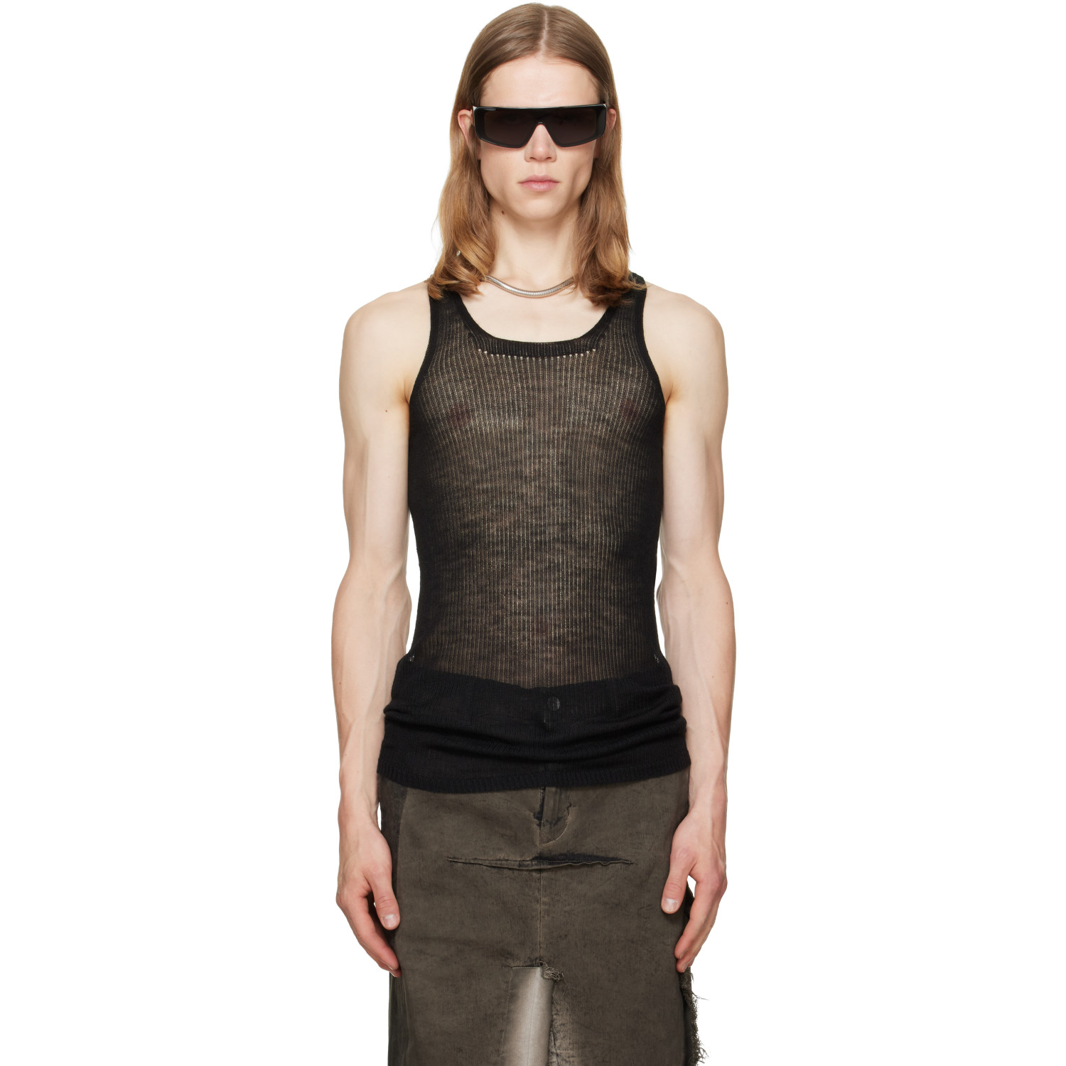 Rick Owens Black Tower Pony Tank Top