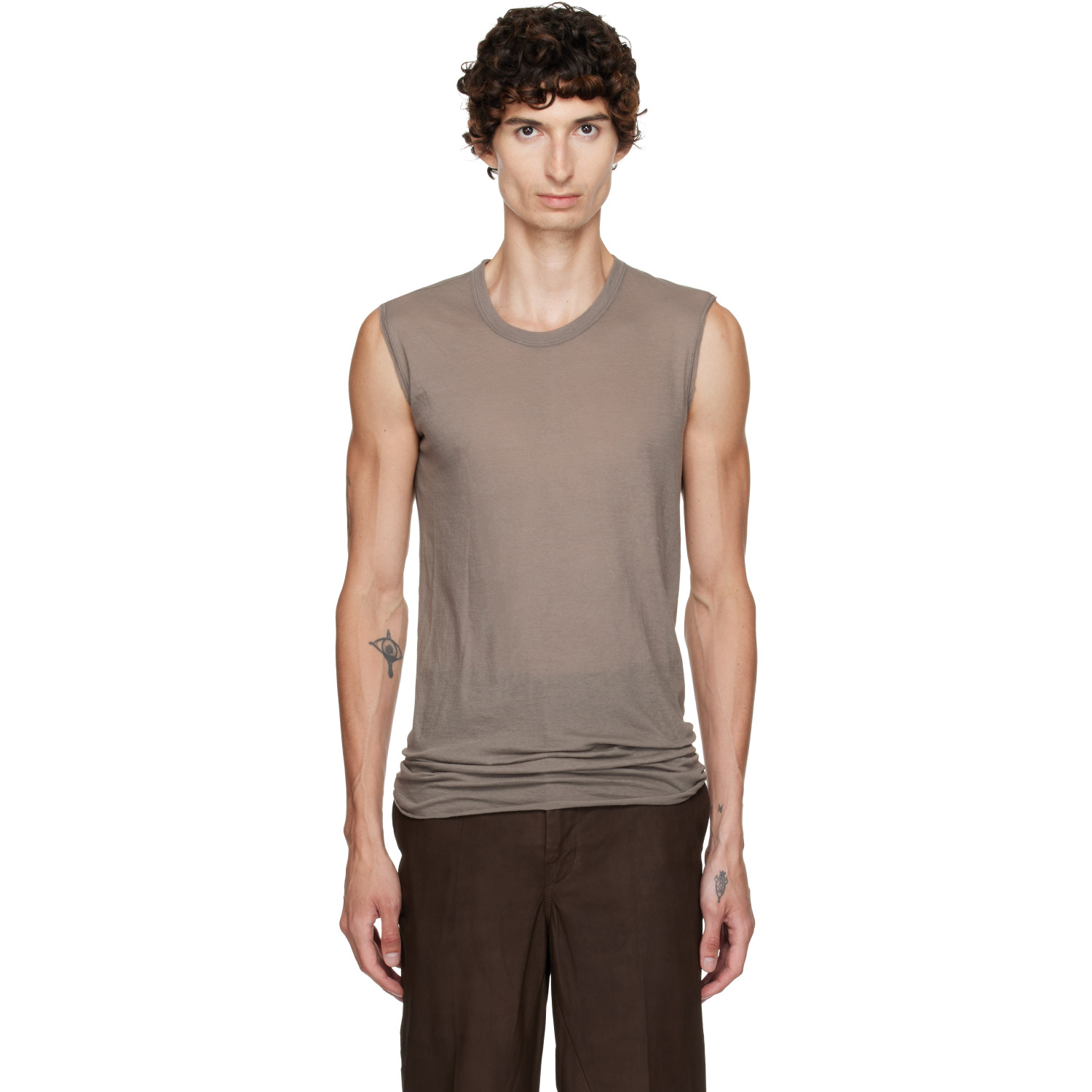 Rick Owens Gray Tower Basic SL Tank Top