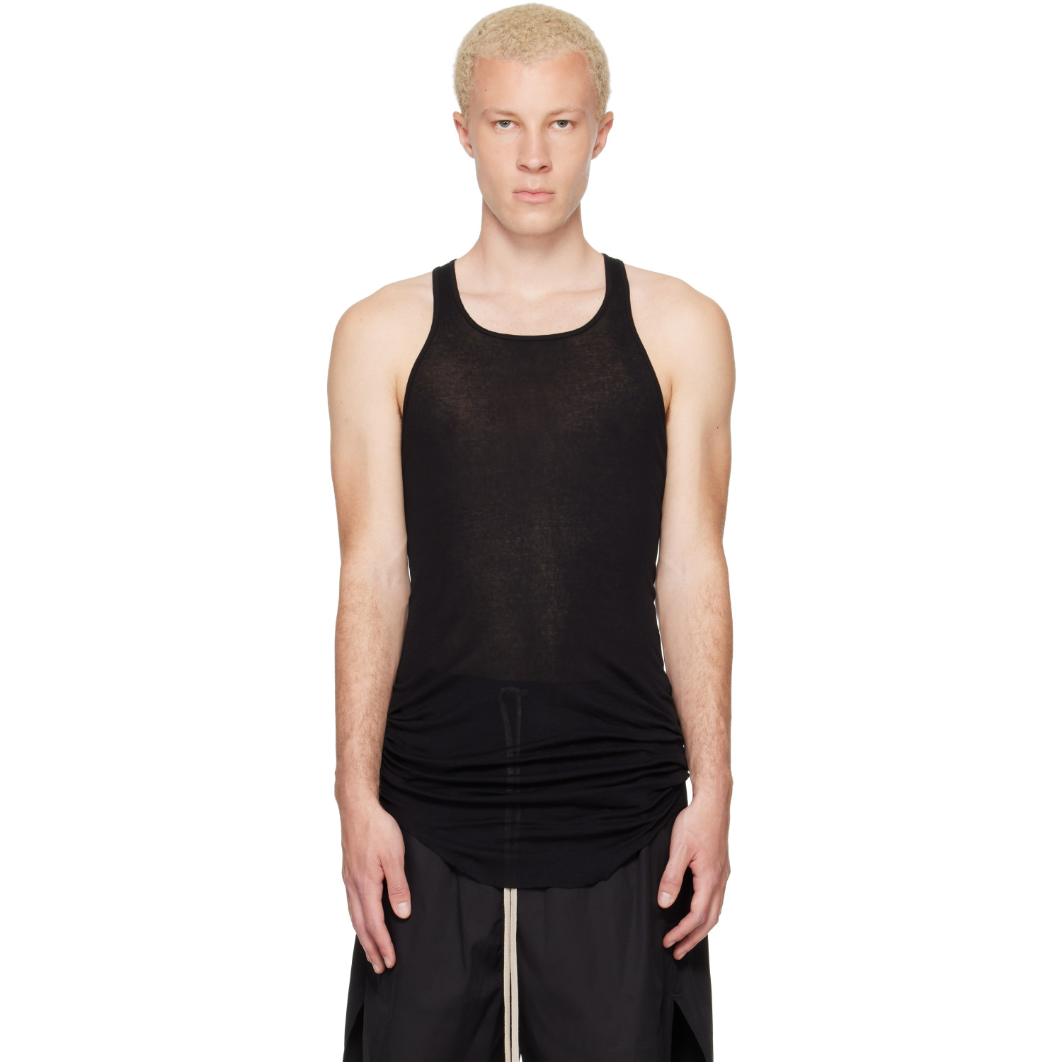 Rick Owens Black Tower Basic Rib Tank Top